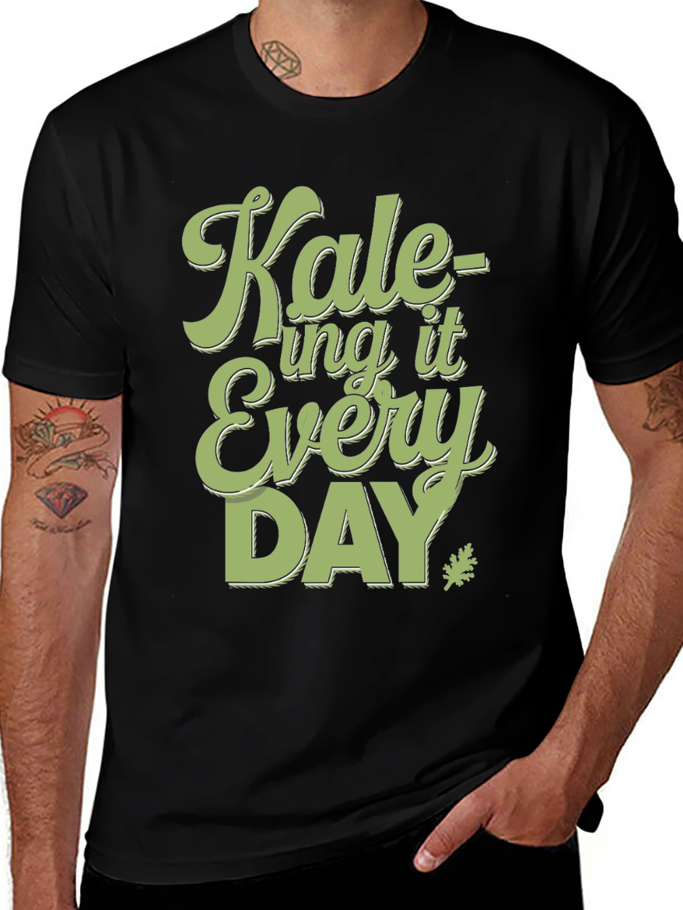Variant 21 of Kale-ing It Every Day T-Shirt - Fun Vegan Tee