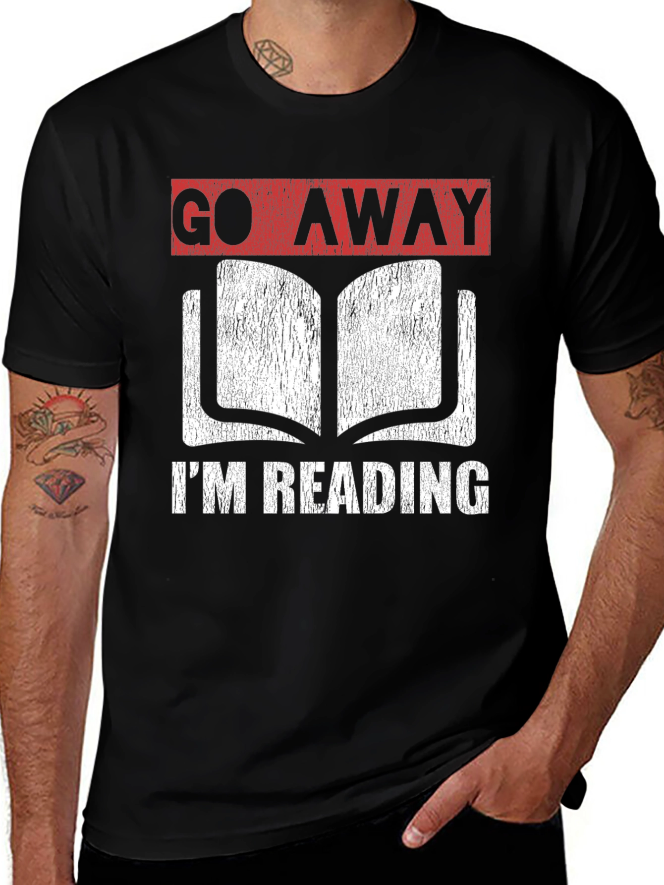 Variant 5 of Go Away I'm Reading Graphic T-Shirt - Book Lover Tee