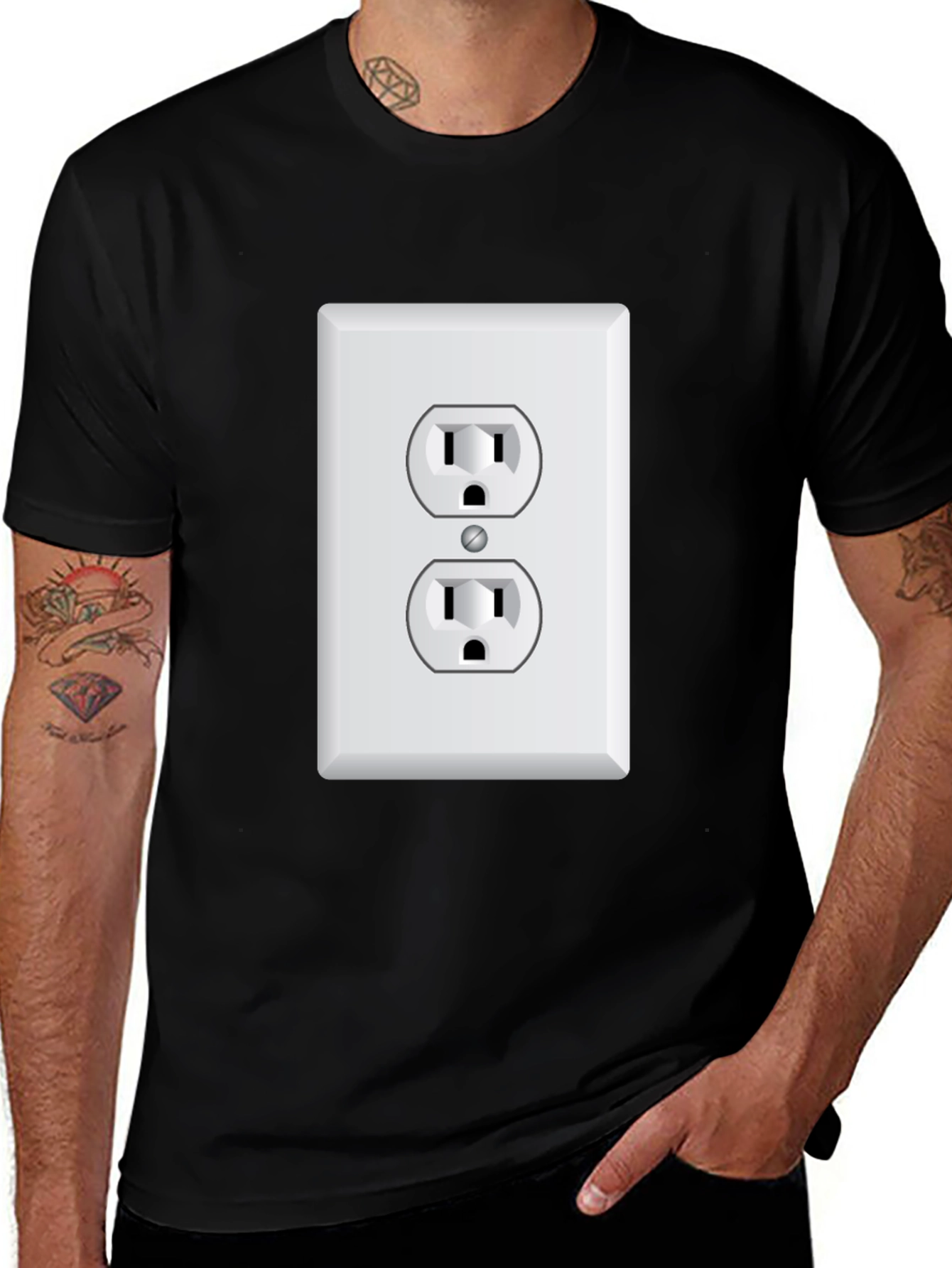 Variant 23 of Novelty Electrical Outlet Graphic T-Shirt