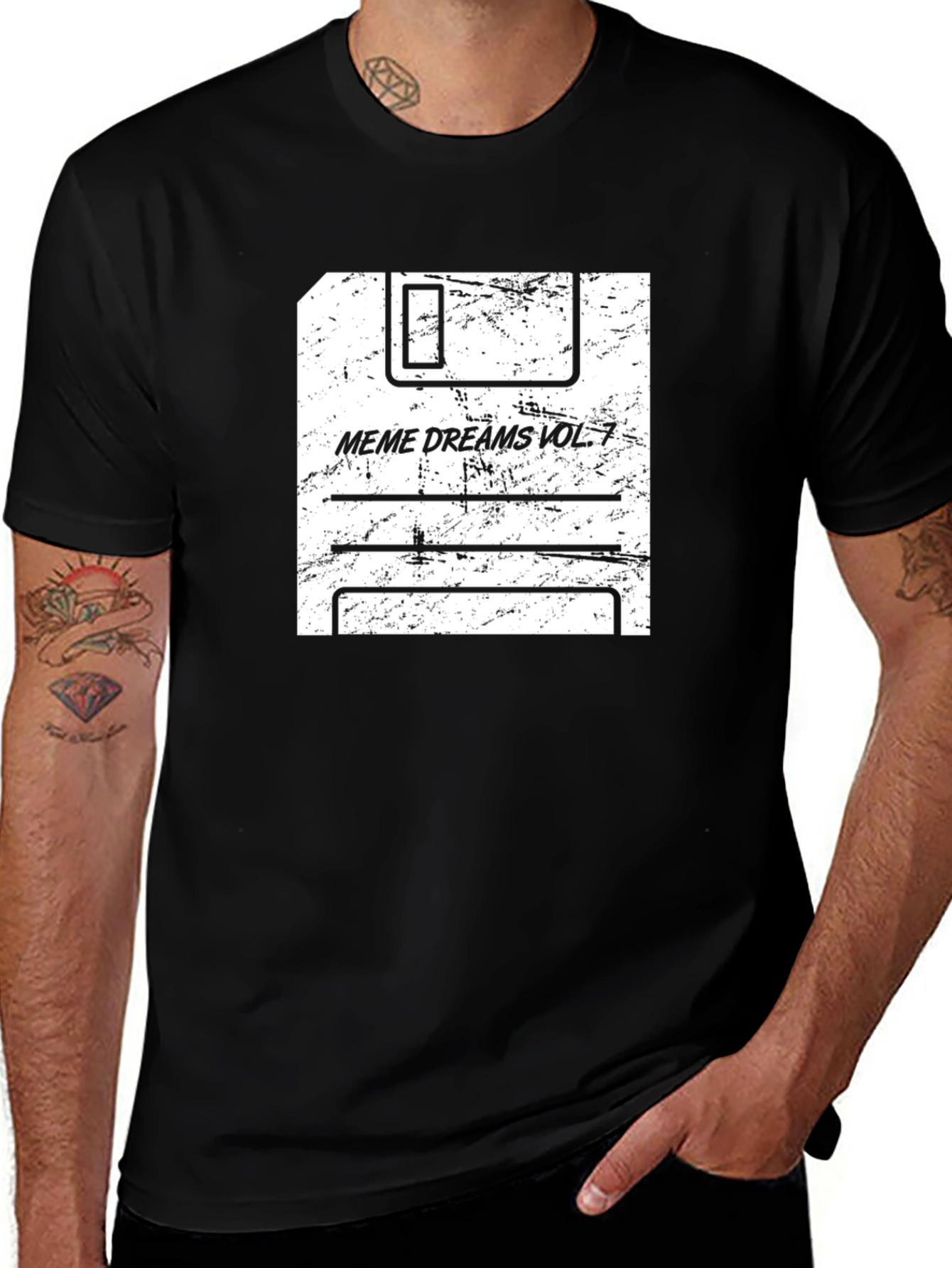 Variant 17 of Meme Dreams Vol. 7 Floppy Disk Graphic Tee - Black
