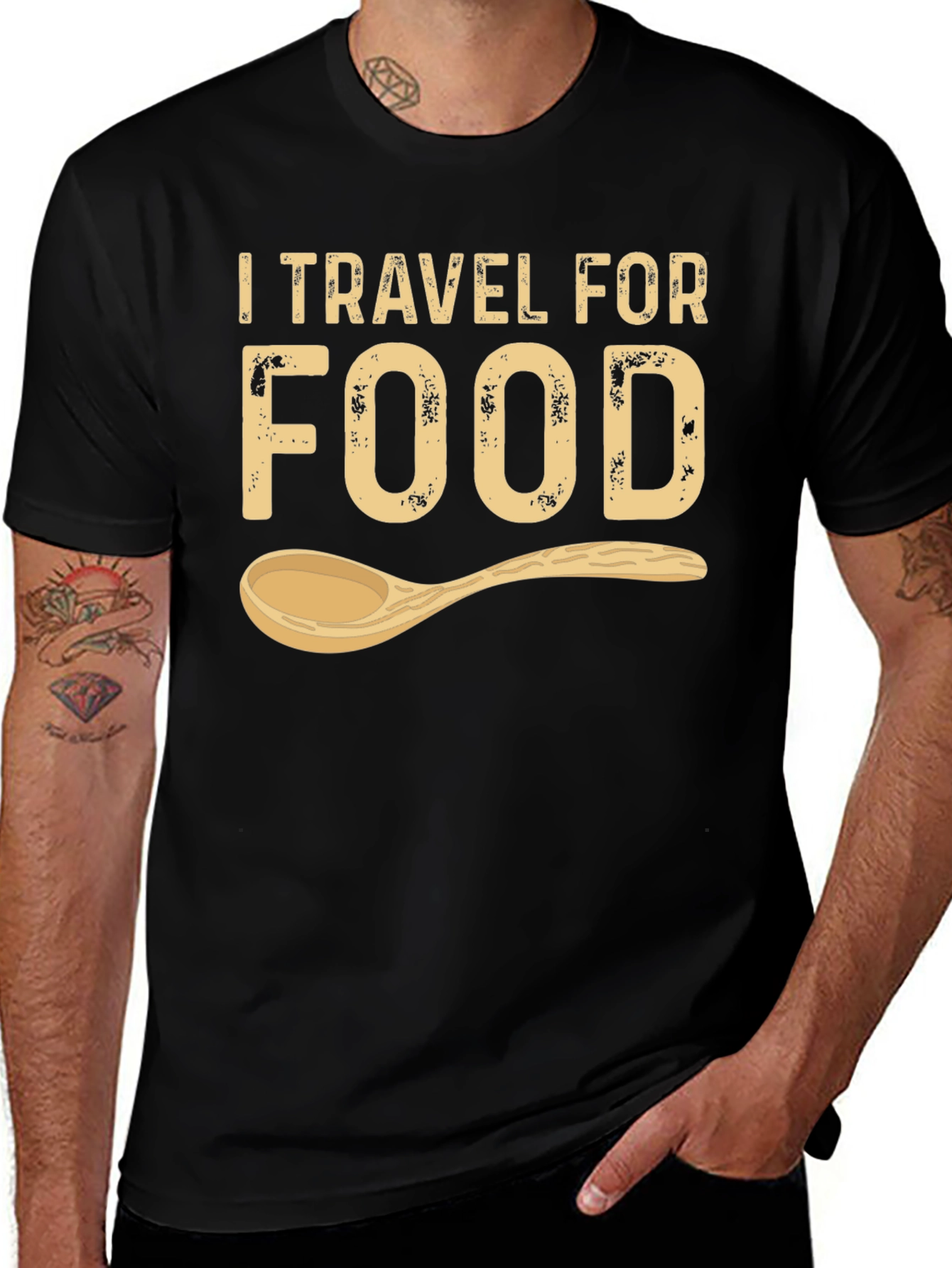 Variant 4 of Travel for Food T-Shirt: Funny Foodie Tee