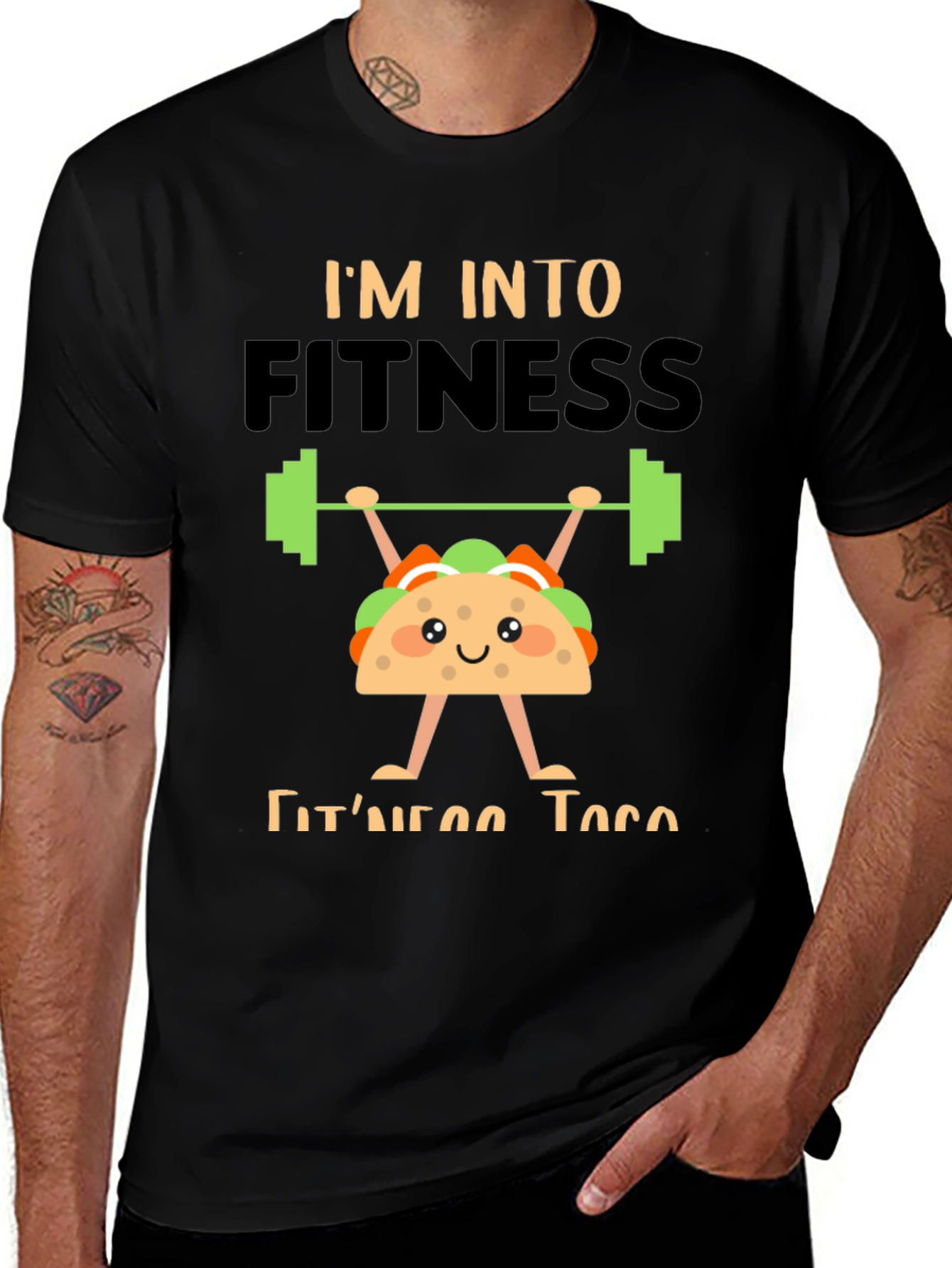 Variant 25 of Fitness Taco Graphic Tee - Black