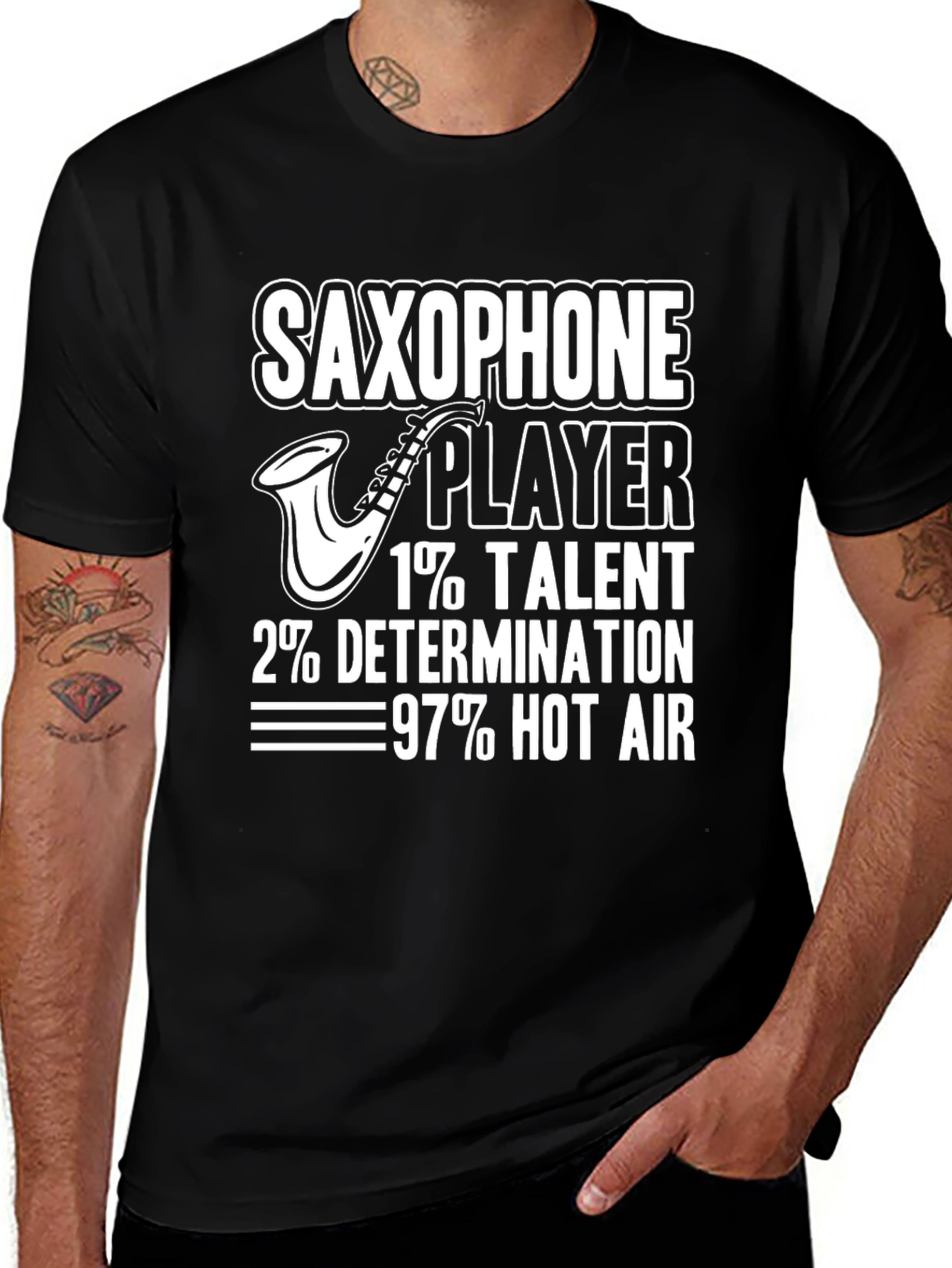 Variant 11 of Saxophone Player Talent Hot Air Graphic T-Shirt
