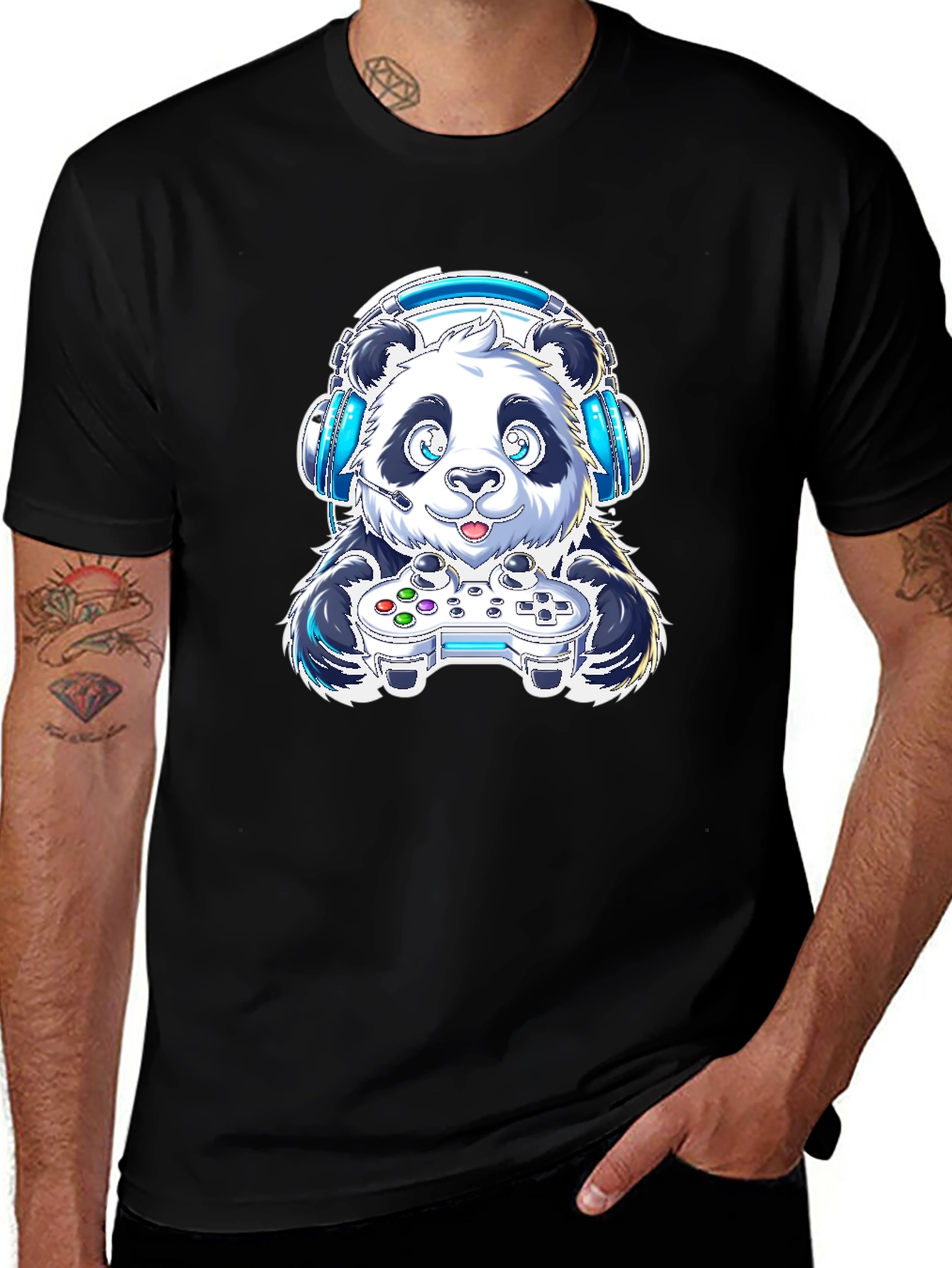 Variant 9 of Gamer Panda T-Shirt: Fun & Unique Design