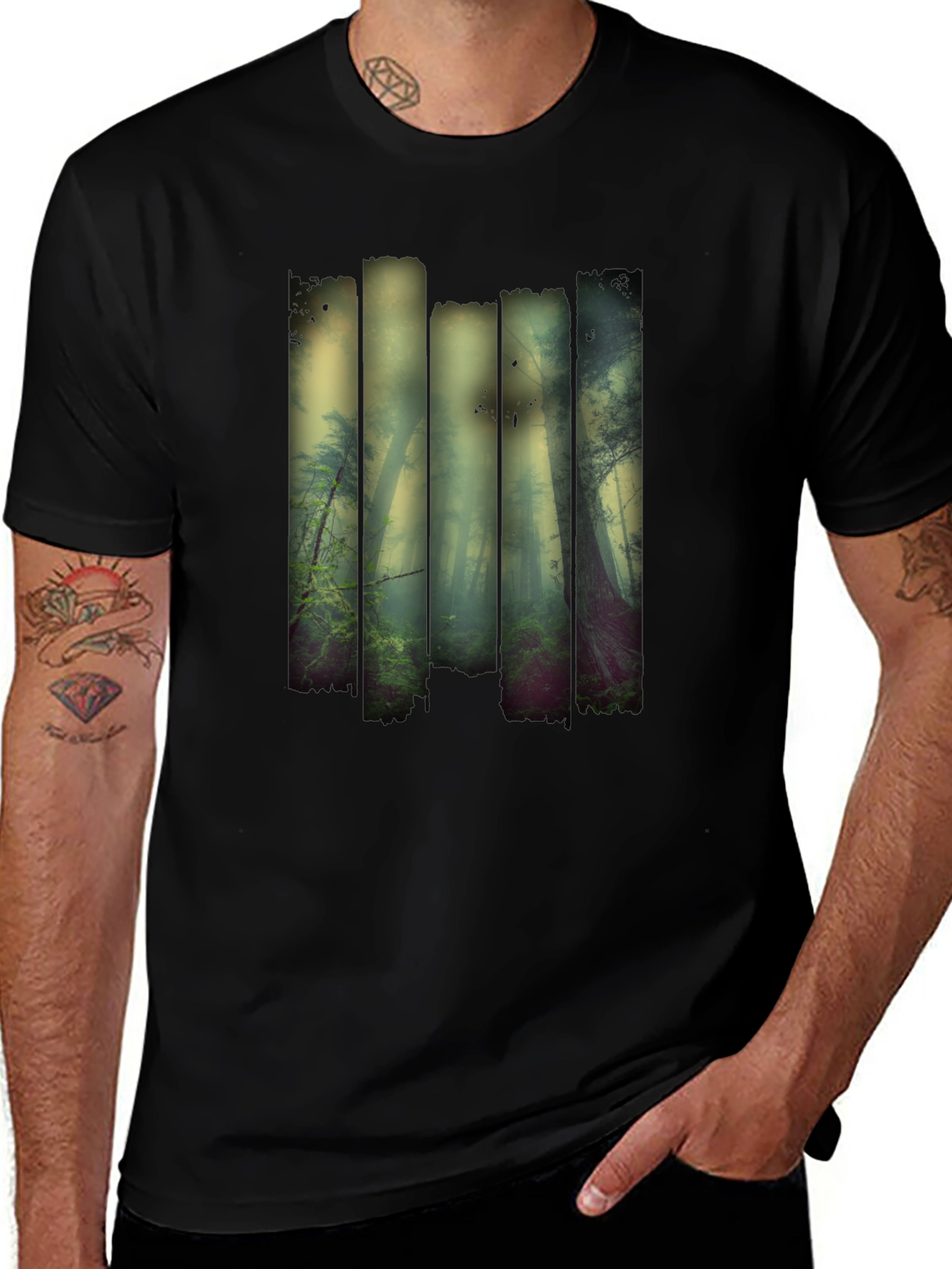 Variant 8 of Forest Graphic Print Crew Neck T-Shirt