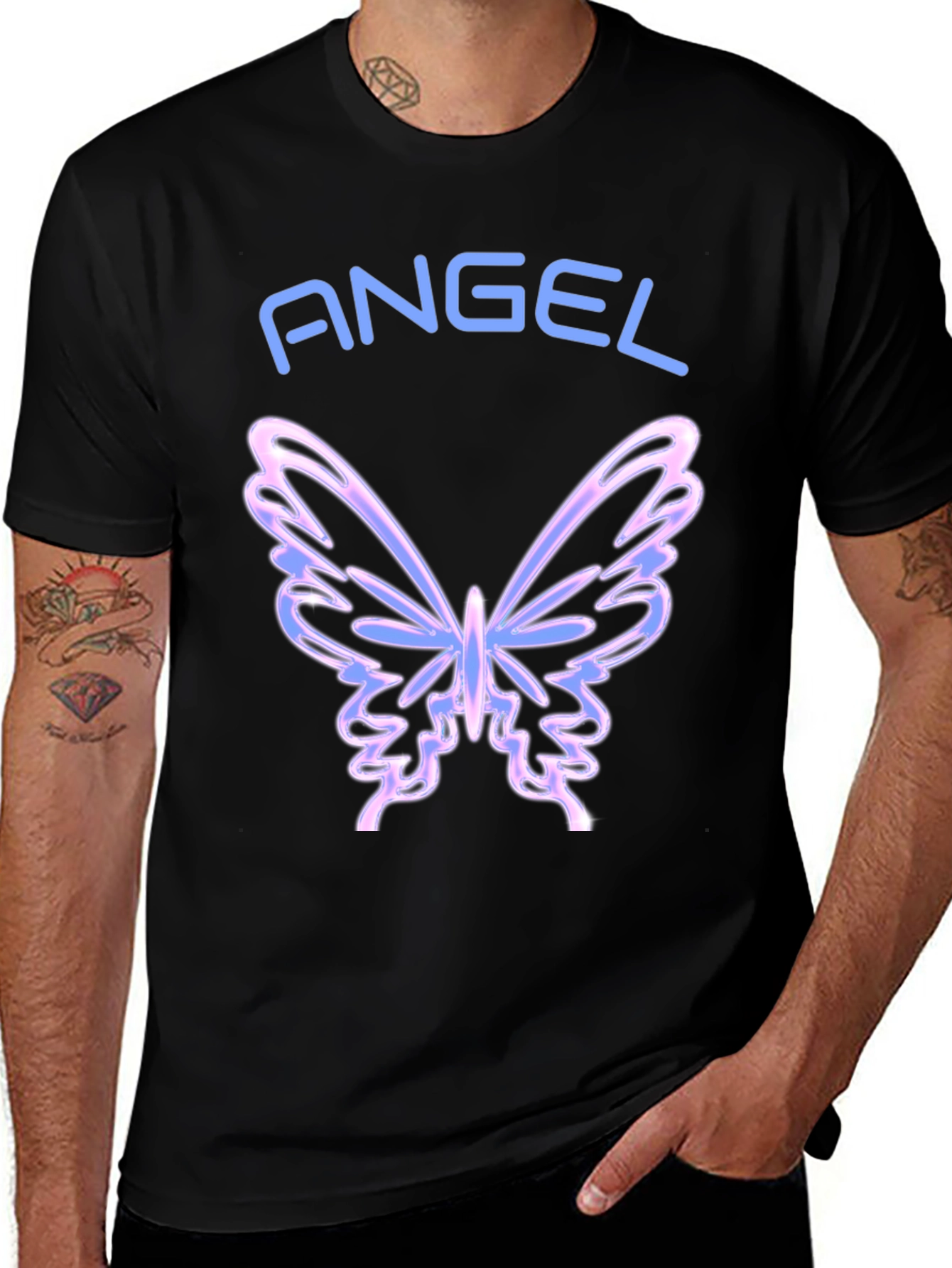 Variant 21 of Angel Butterfly Graphic Tee - Black