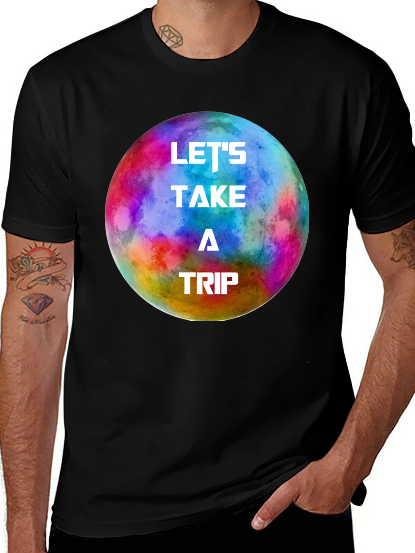 Variant 26 of Let's Take a Trip Graphic Tee - Colorful Space Adventure