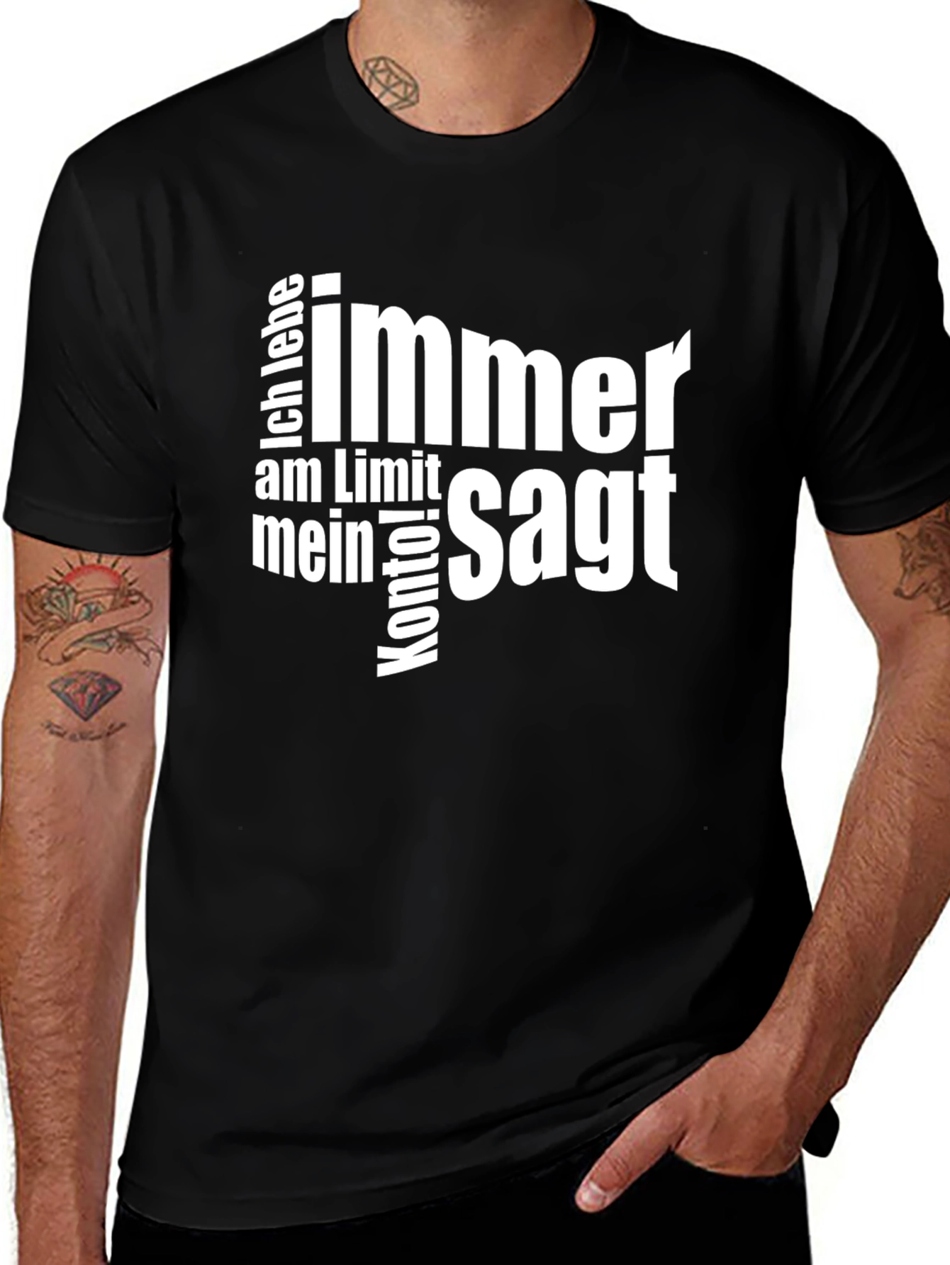 Variant 2 of Ich Lebe Immer am Limit T-Shirt - Black