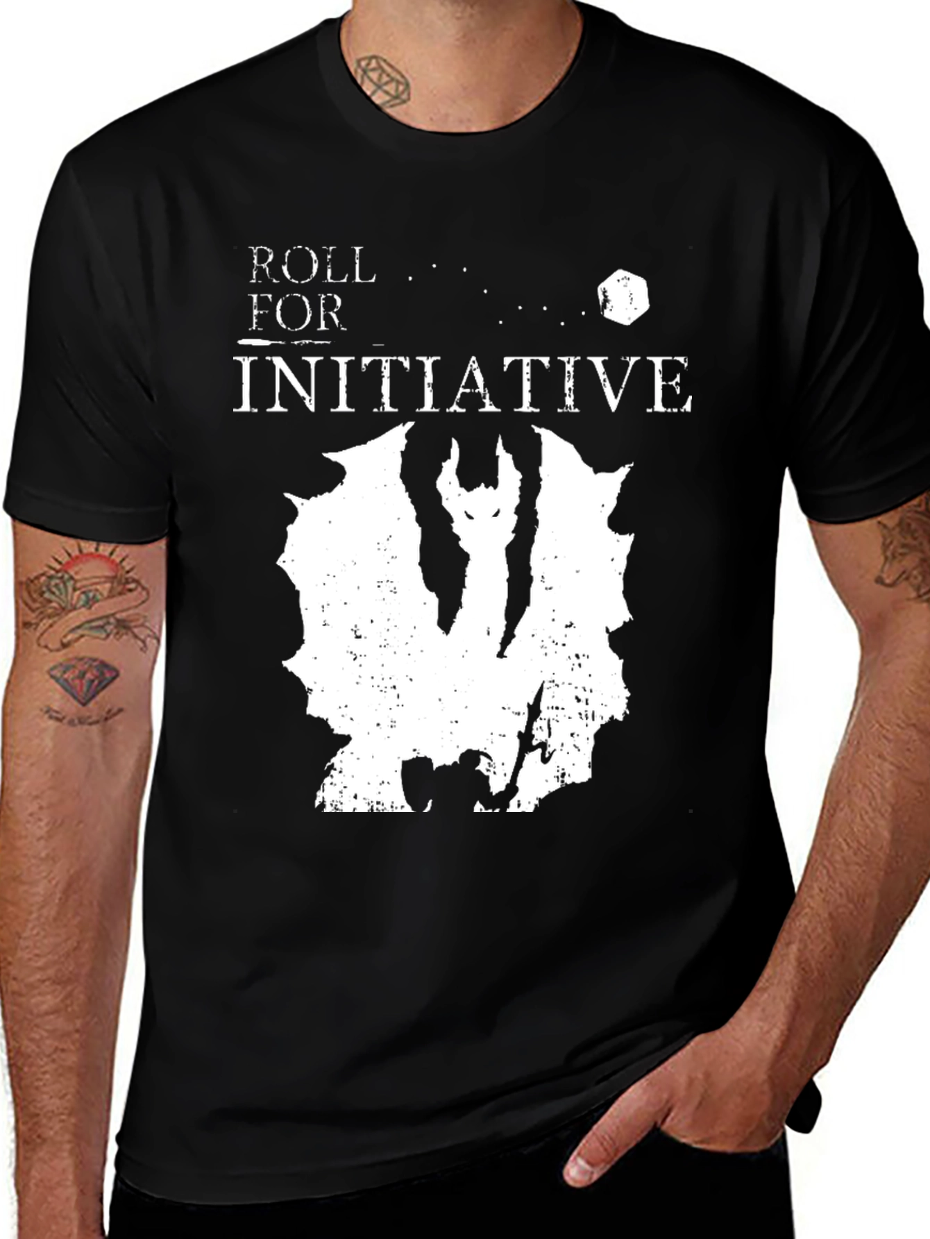 Roll for Initiative Graphic Tee - Black