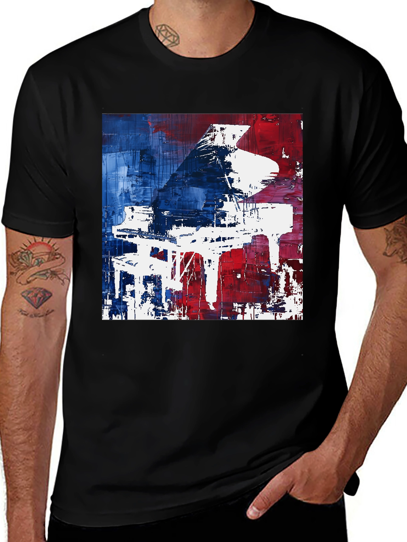 Variant 6 of Abstract Piano Graphic Tee - Modern Art T-Shirt