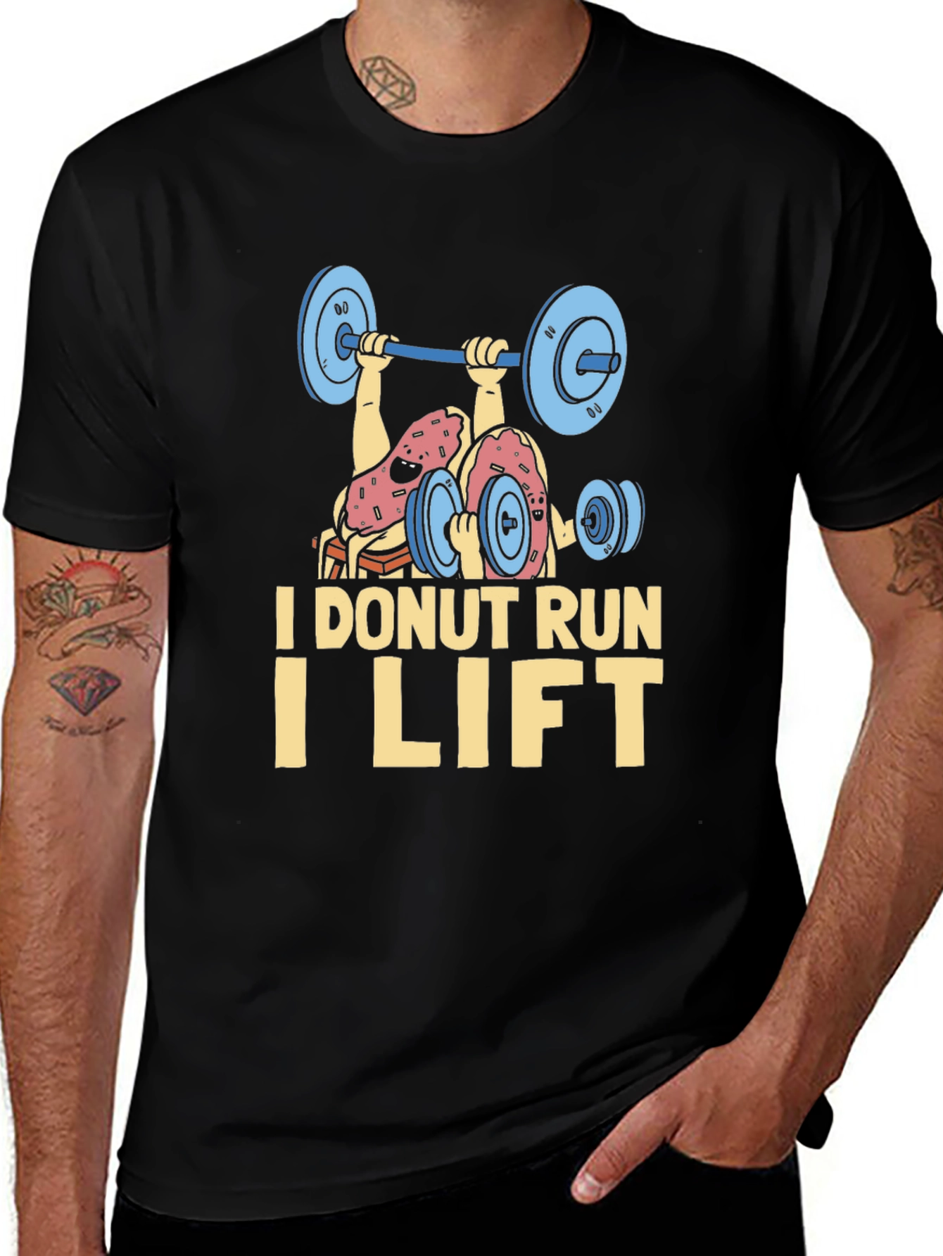 Variant 4 of I Donut Run I Lift Graphic T-Shirt