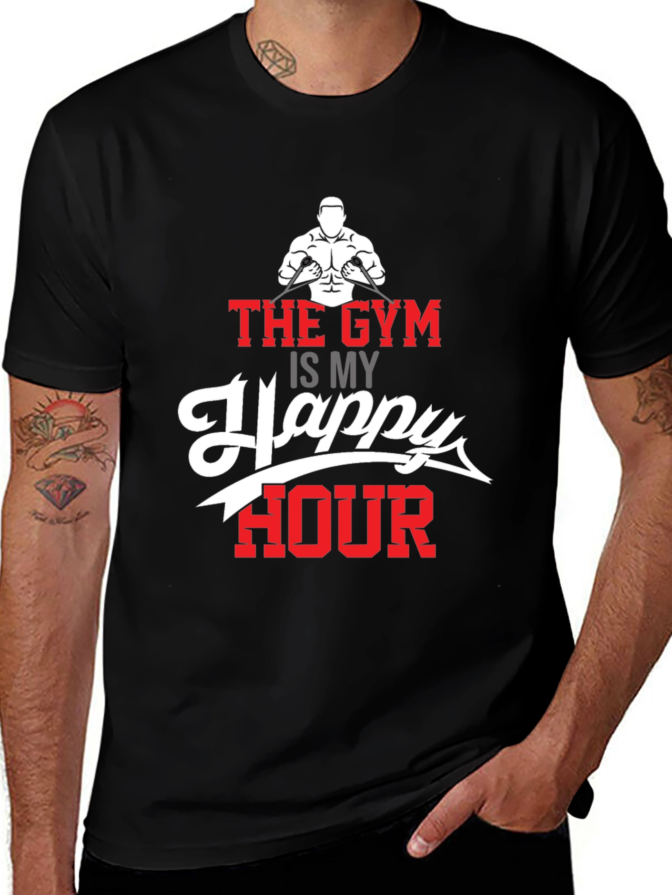 Variant 25 of Gym Is My Happy Hour Graphic Tee