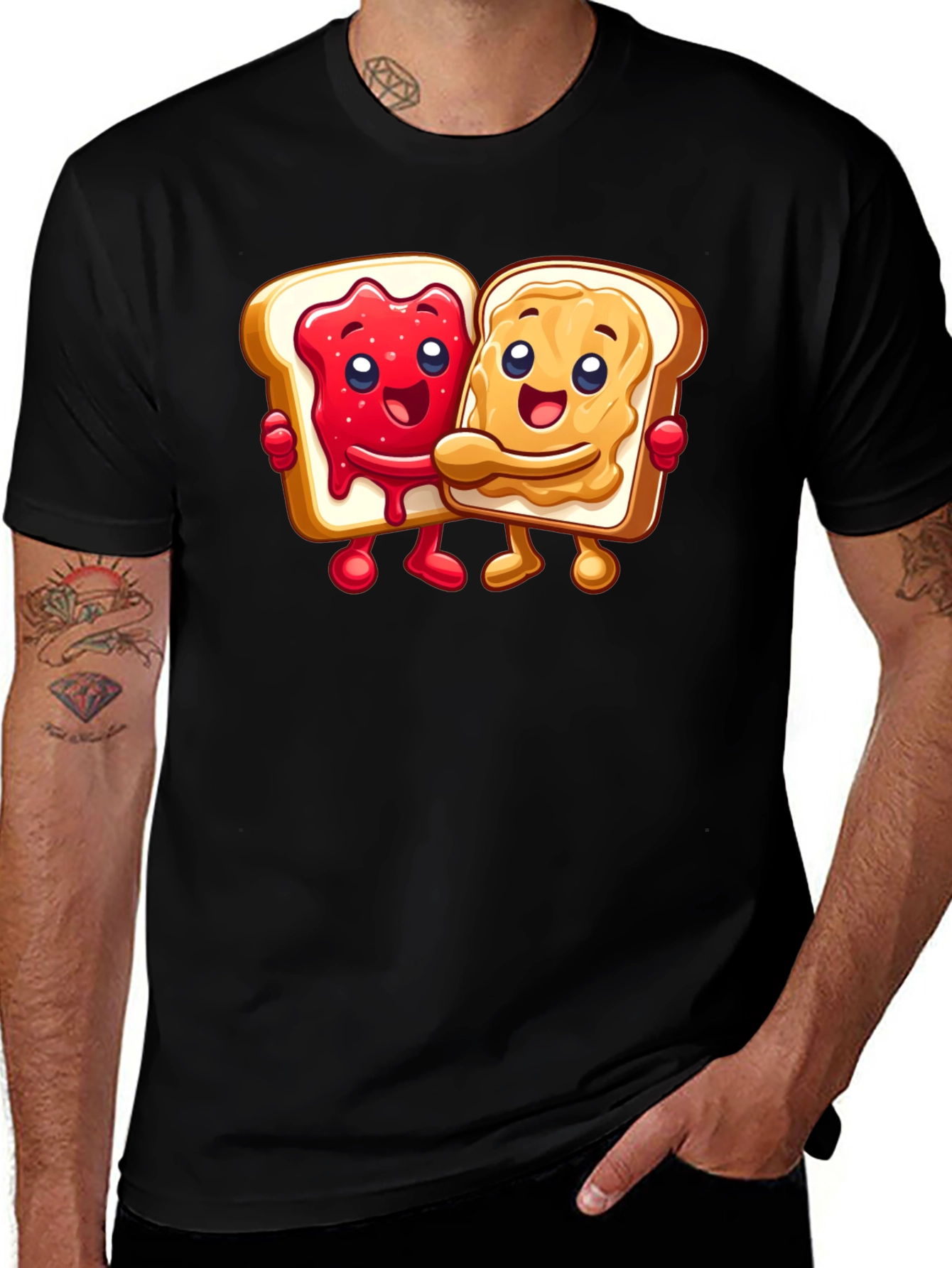 Variant 26 of Peanut Butter & Jelly Toast Cartoon Graphic Tee