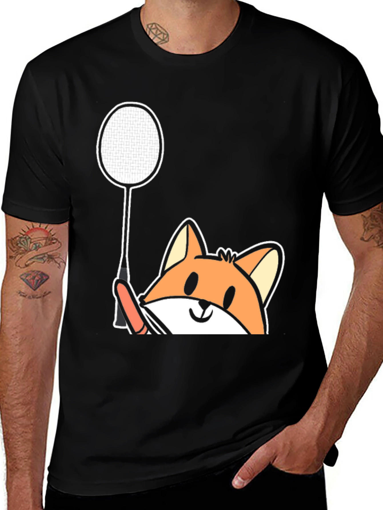 Variant 30 of Fox Badminton T-Shirt - Cute Graphic Tee