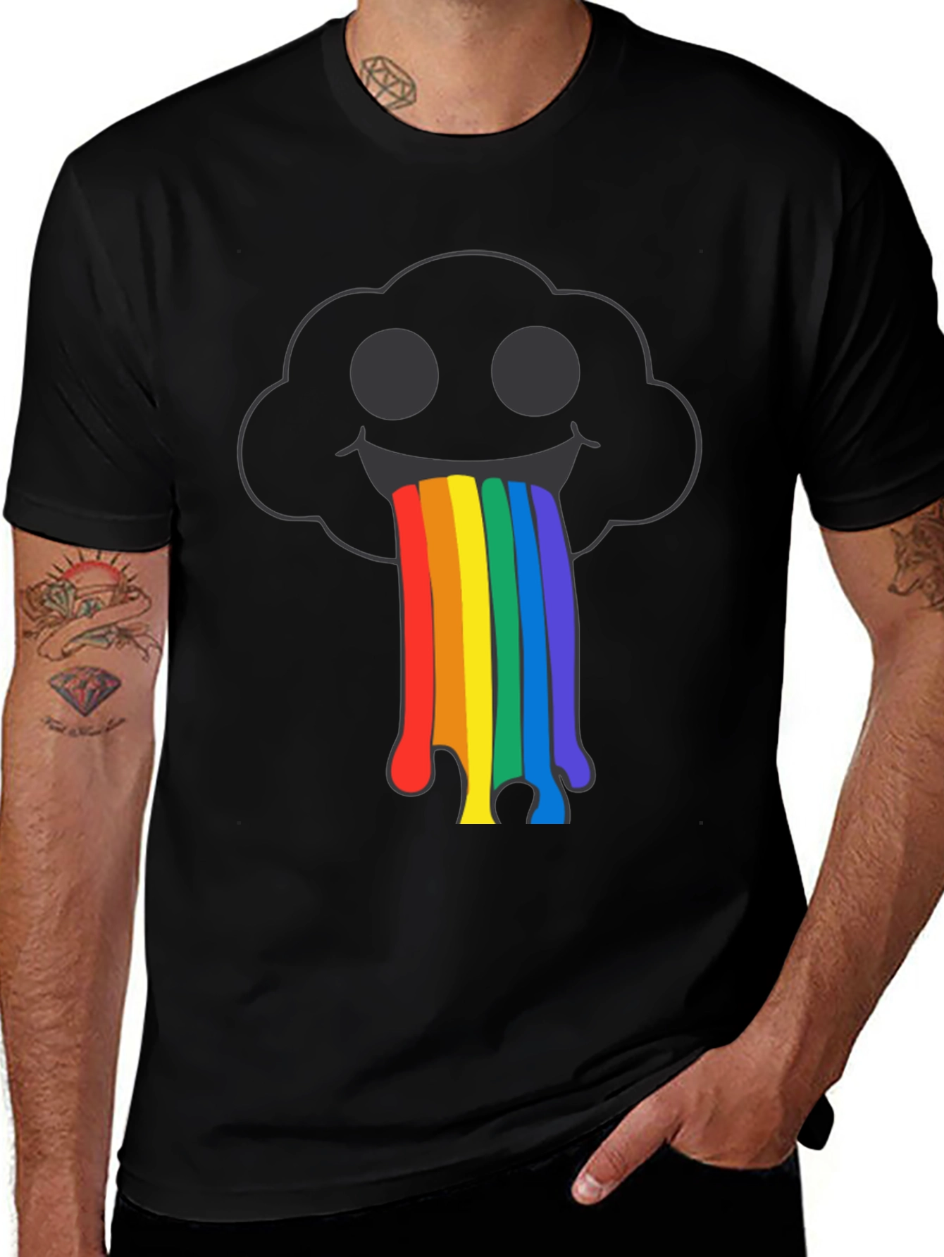 Variant 20 of Rainbow Cloud T-Shirt - Unique Graphic Tee