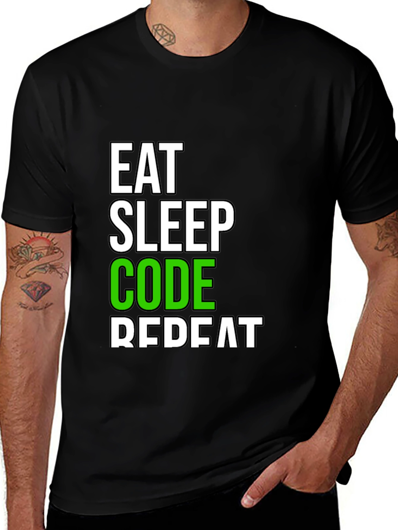 Variant 14 of Eat Sleep Code Repeat Black T-Shirt