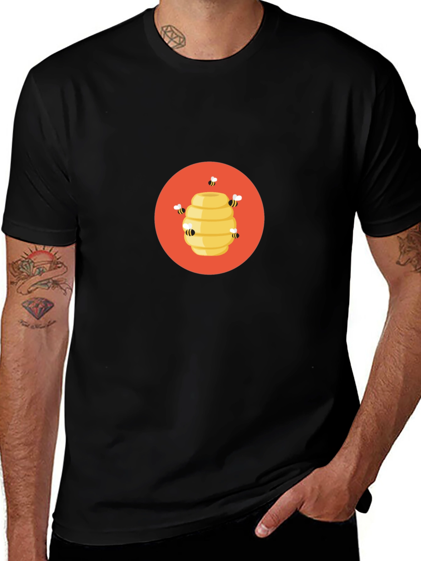 Variant 10 of Beehive T-Shirt - Sweet Honeycomb Design