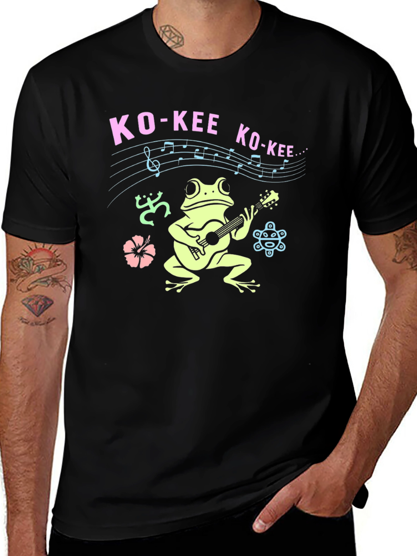 Variant 18 of Ko-Kee Frog Guitar T-Shirt - Island Vibes