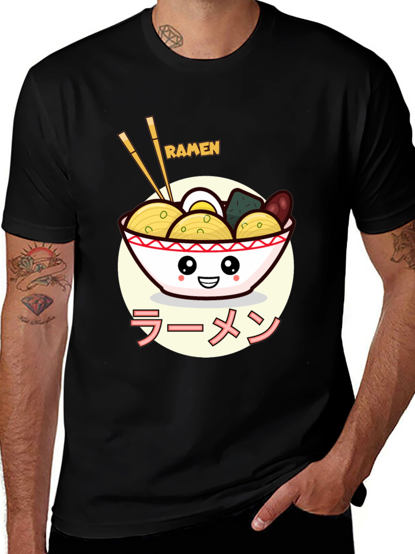 Ramen Bowl Graphic Tee - Cute Anime Food T-Shirt