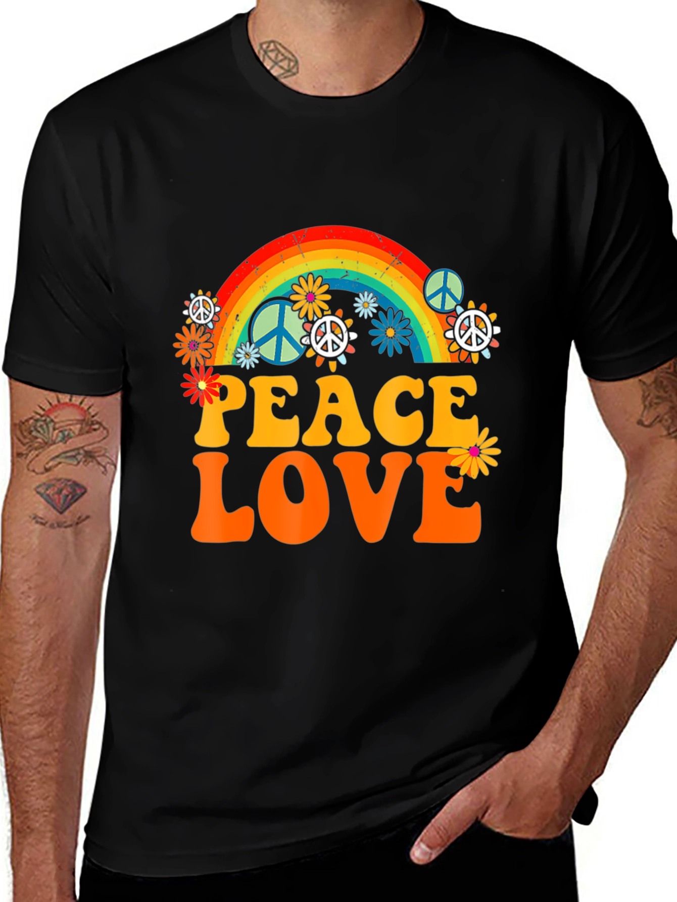 Variant 19 of Peace Love Rainbow Graphic T-Shirt
