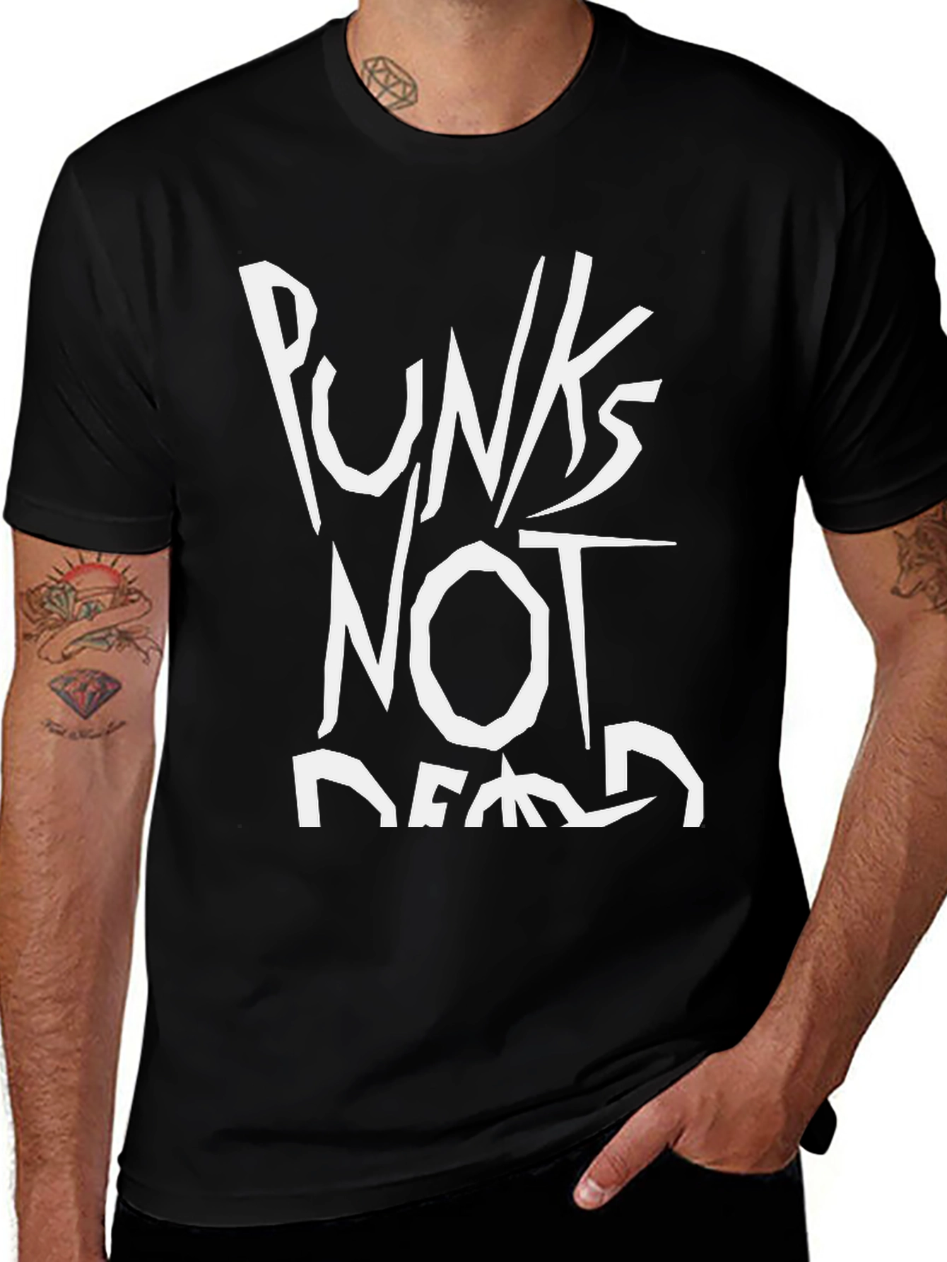 Variant 4 of Punks Not Dead Black T-Shirt