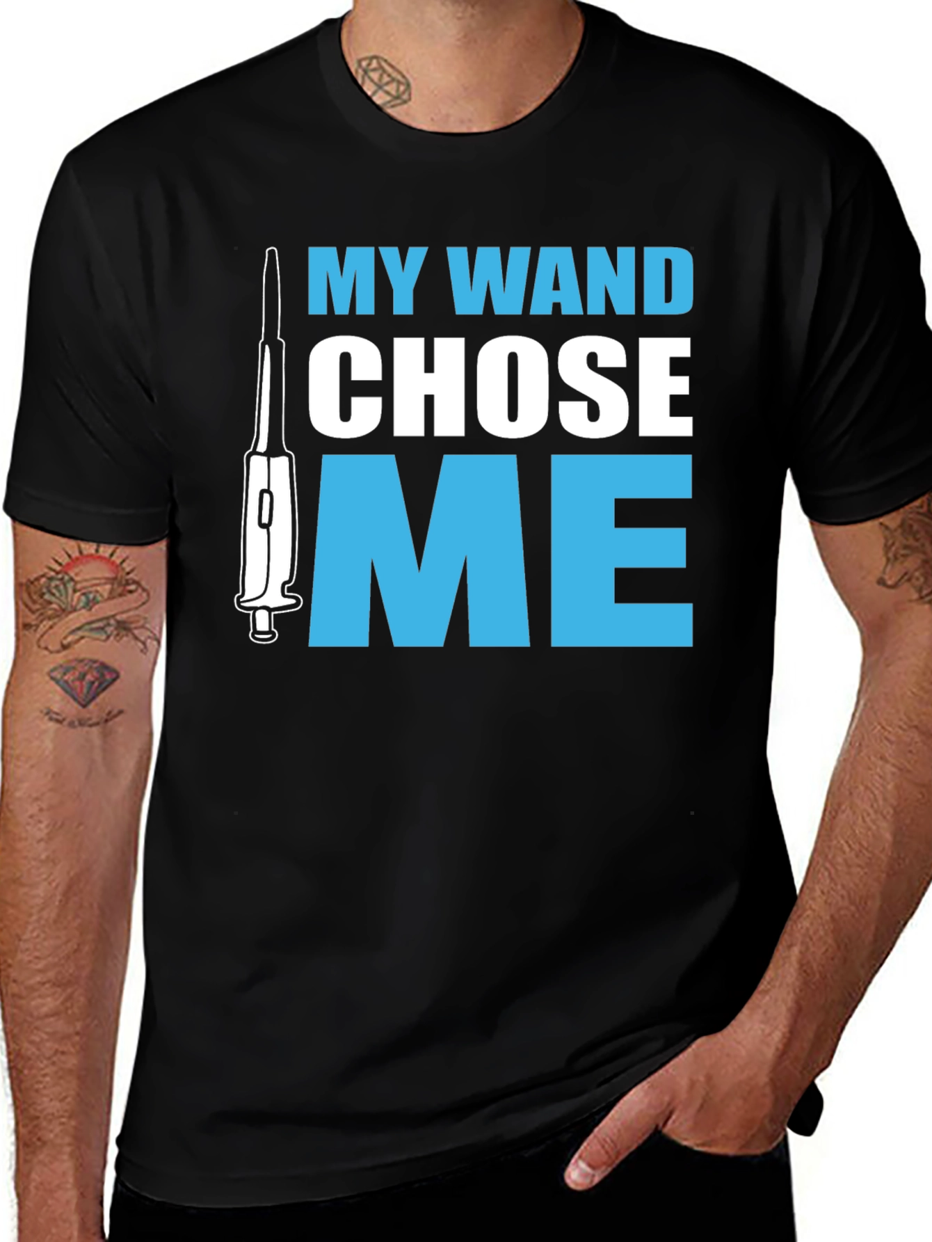 Variant 19 of My Wand Chose Me Graphic Tee - Novelty Medical Humor Shirt