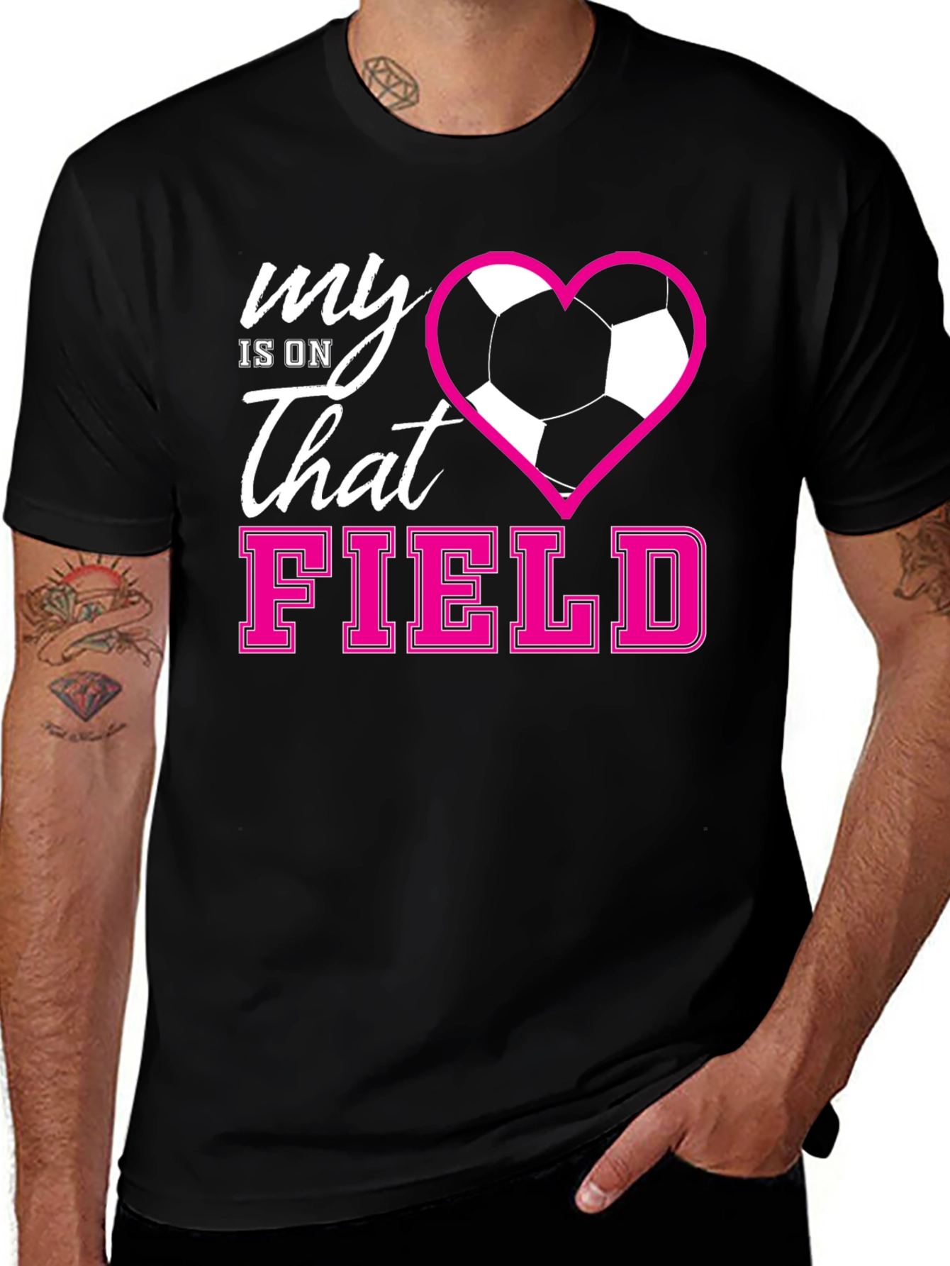 Variant 15 of My Heart Is On That Field Soccer Graphic Tee