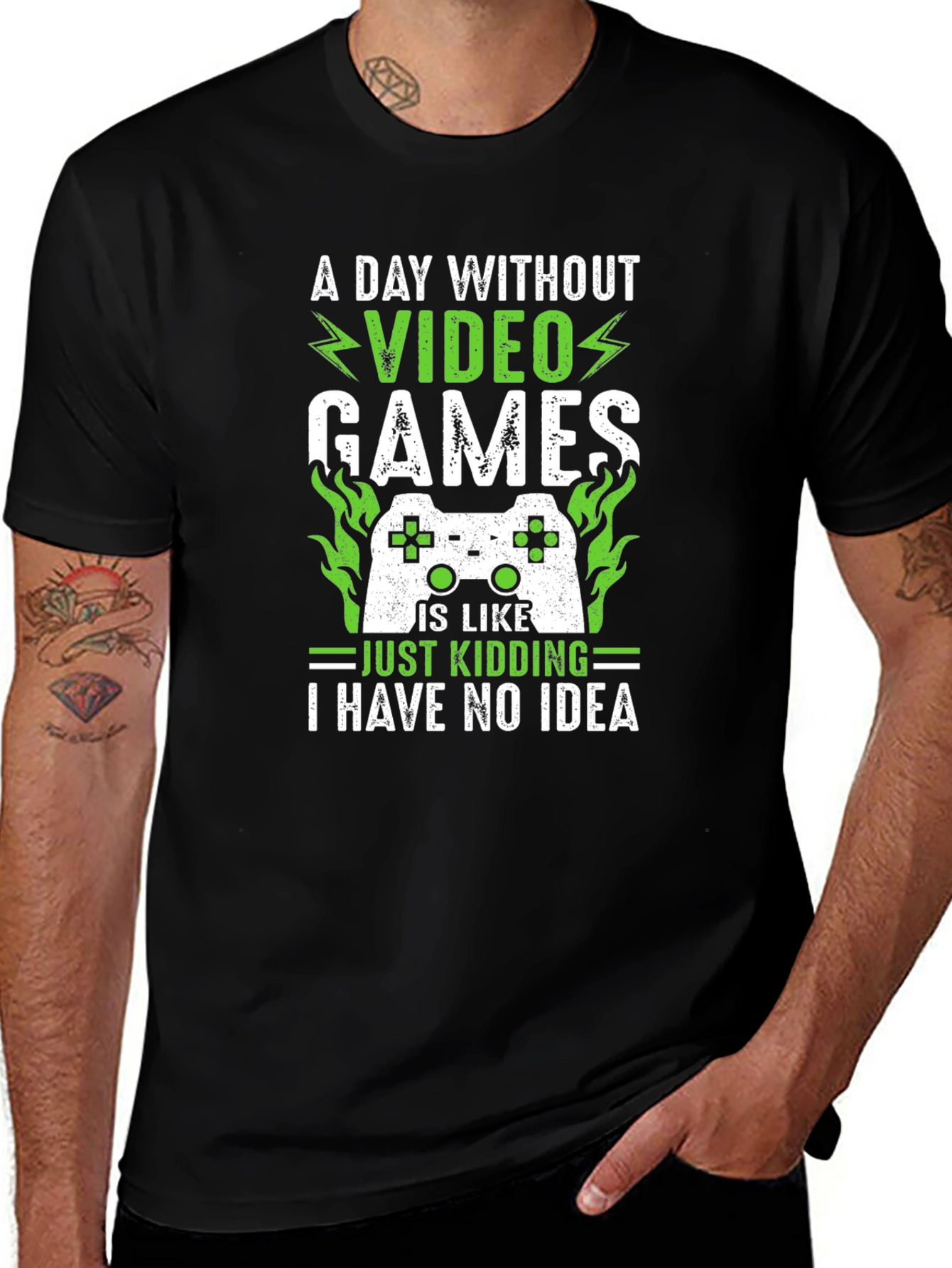 Variant 18 of Funny Video Game T-Shirt - A Day Without Video Games