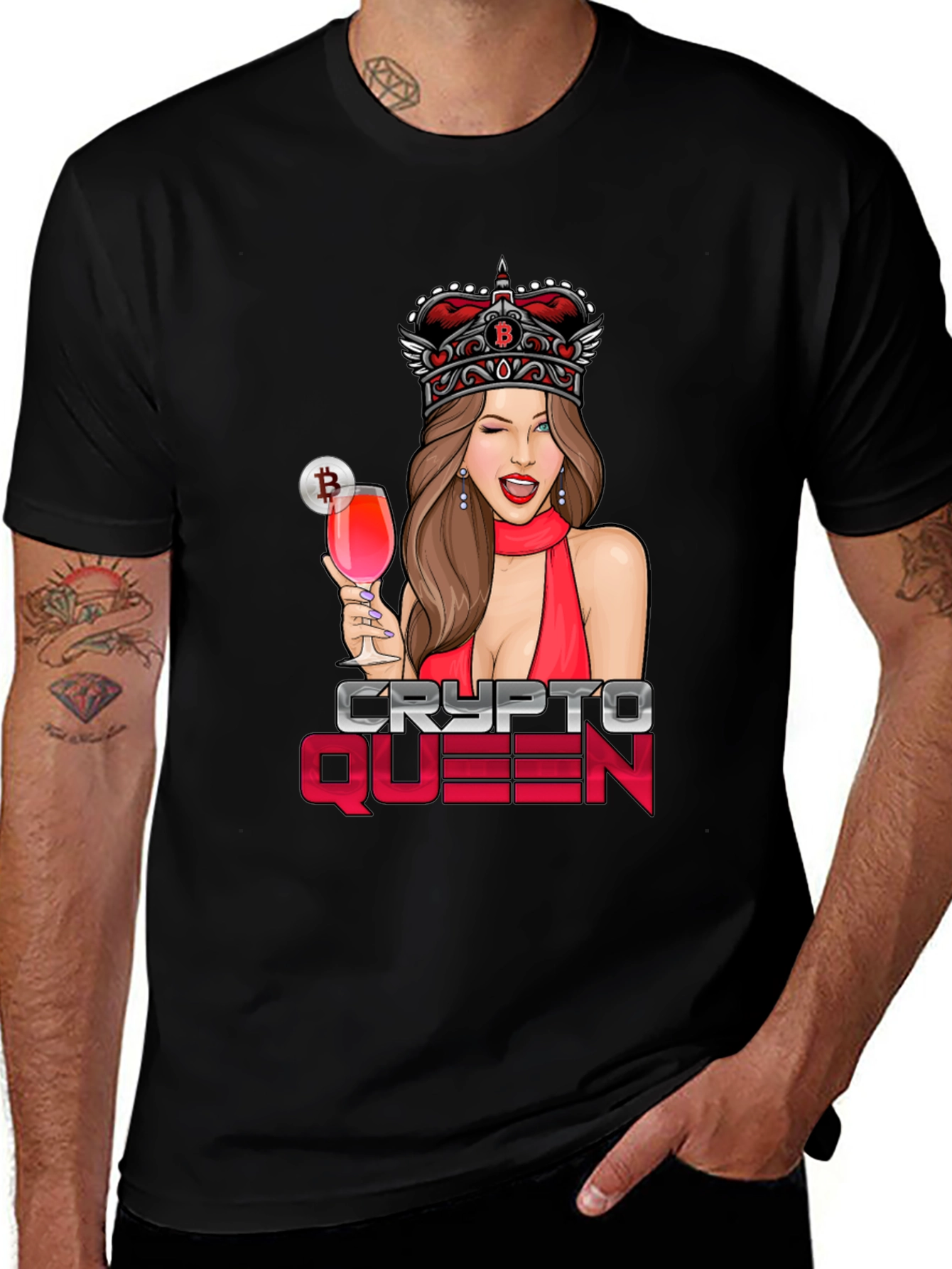 Crypto Queen Graphic Tee - Bitcoin Lover Shirt
