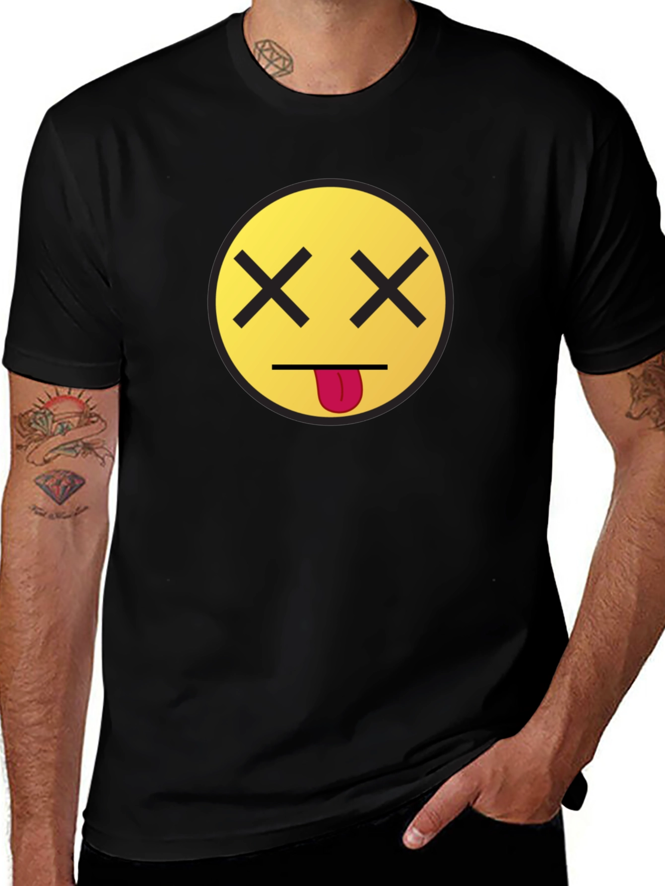 Variant 14 of Dead Emoji Graphic Tee - Unisex Black T-Shirt