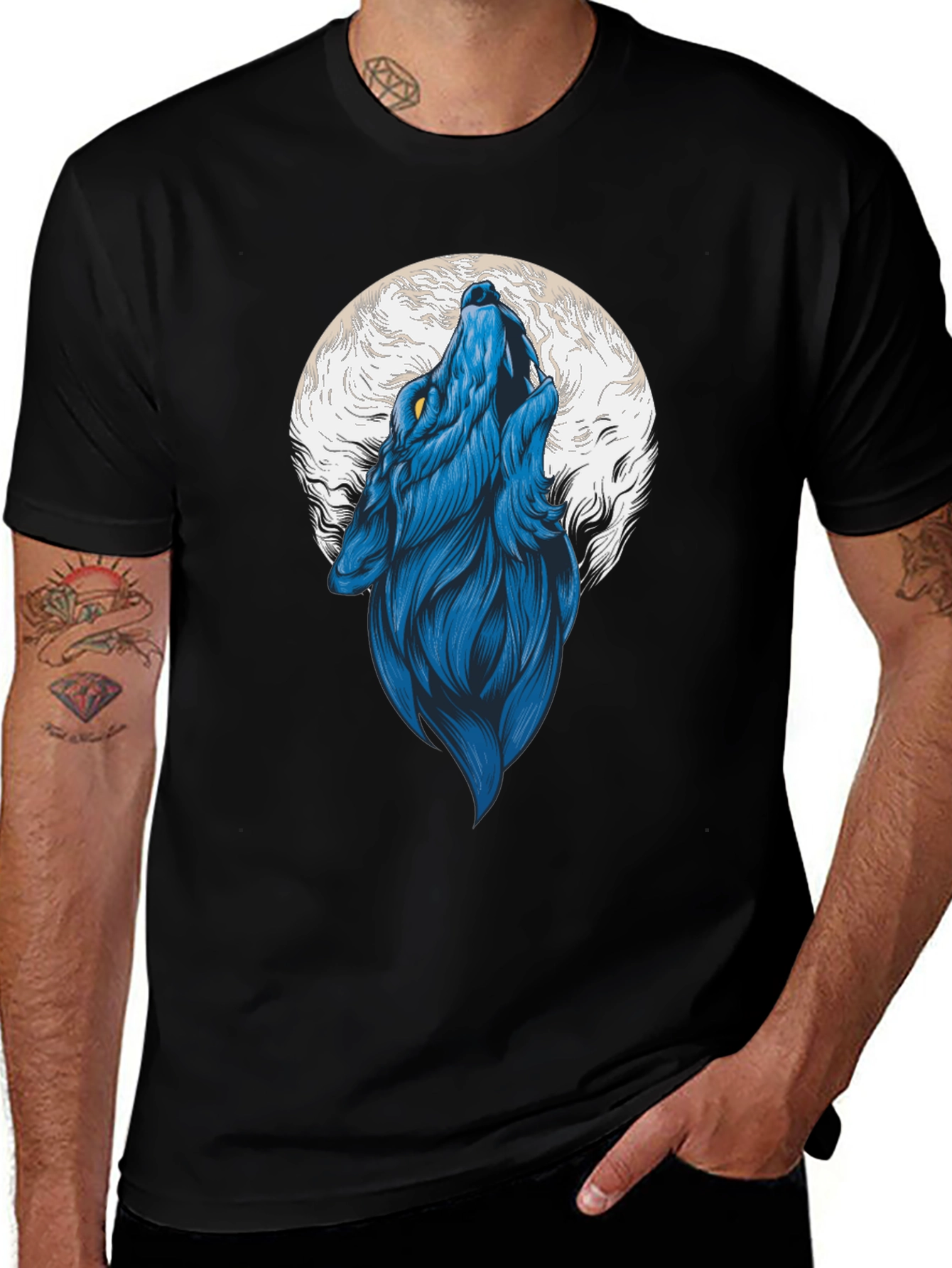 Variant 15 of Wolf Howling at Moon Graphic T-Shirt