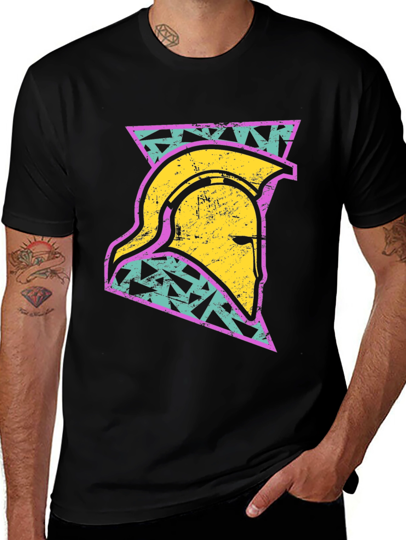 Variant 2 of Retro Spartan Helmet Graphic T-Shirt