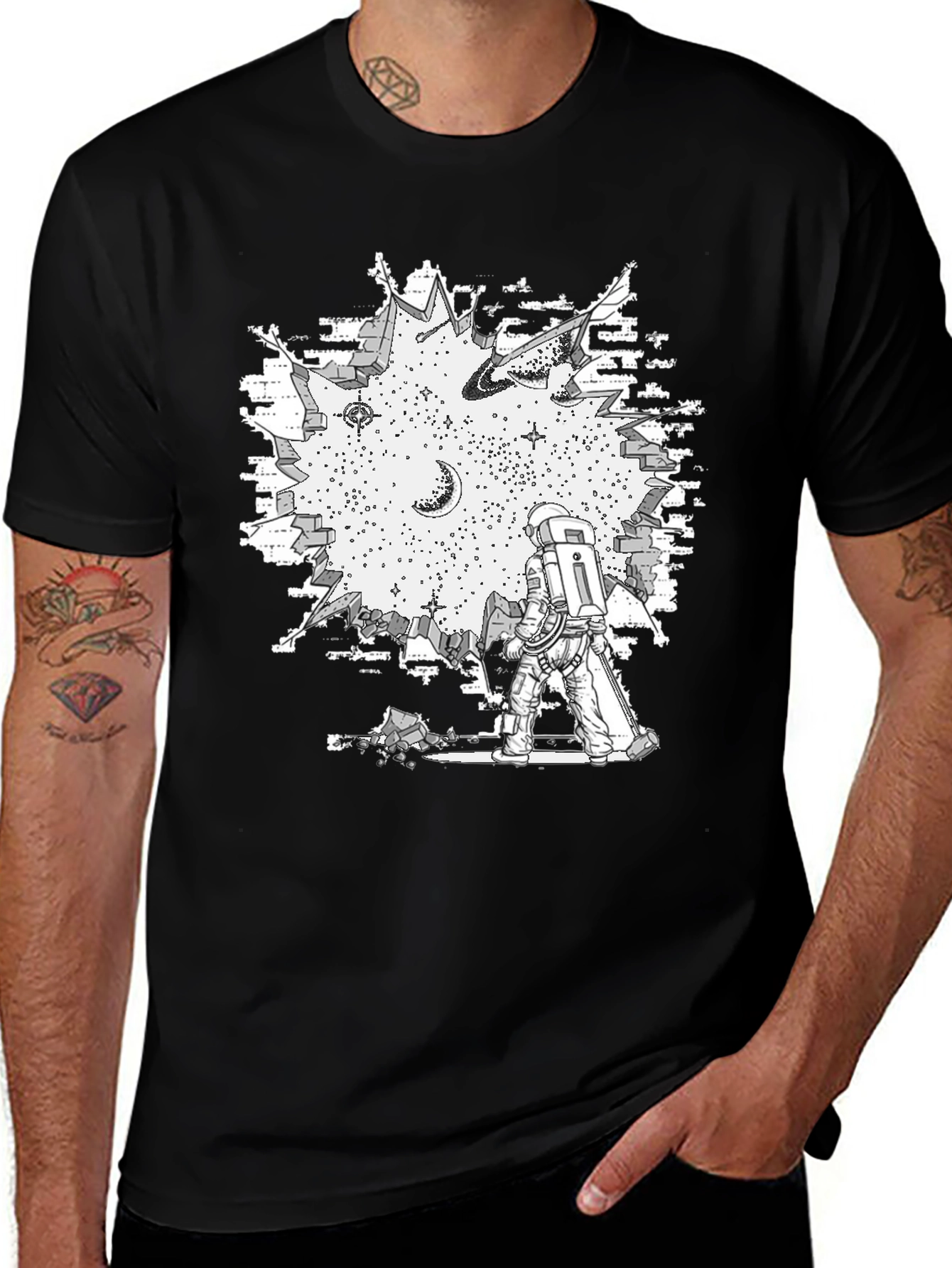 Variant 28 of Astronaut Wall Break Graphic T-Shirt