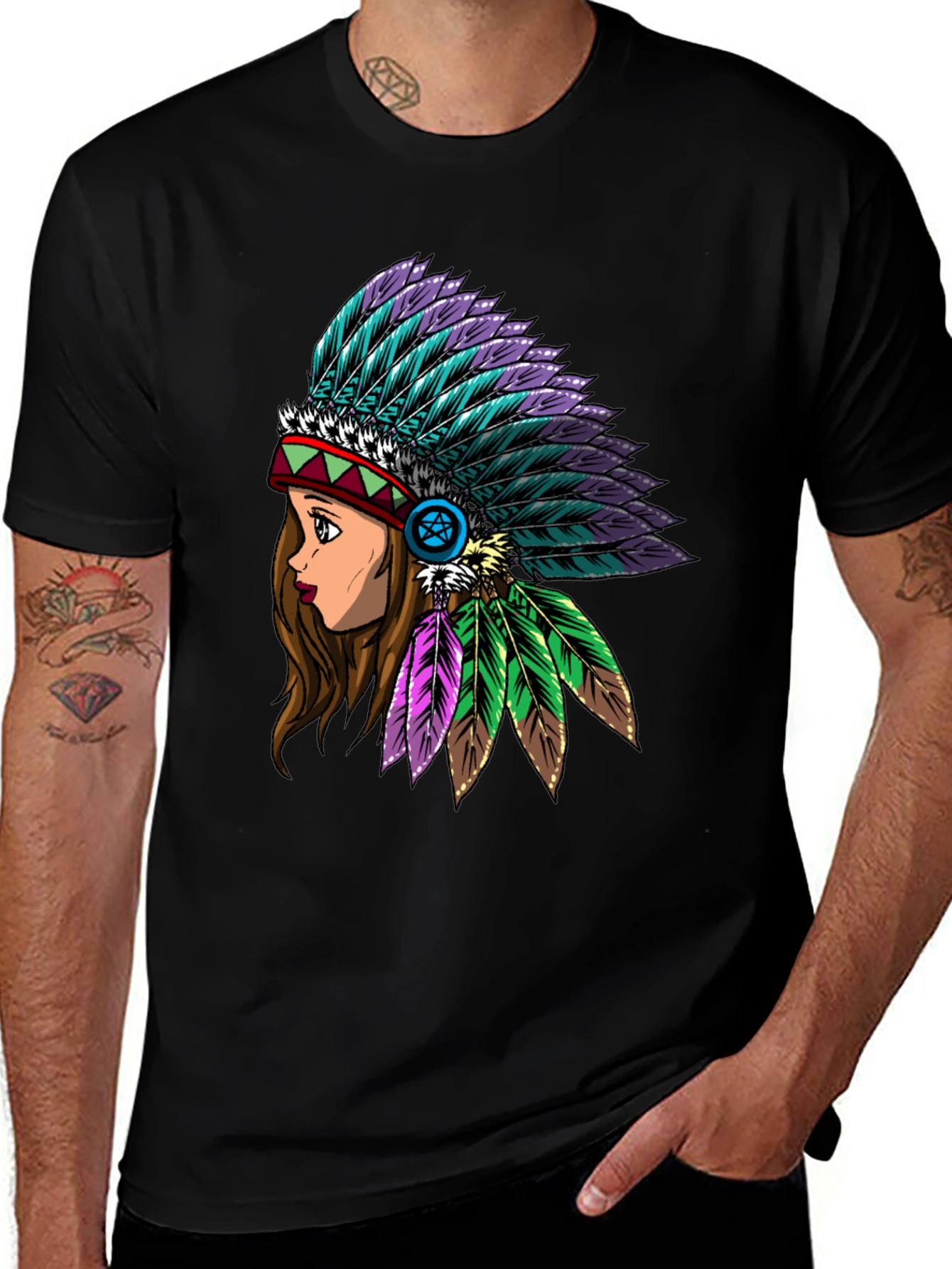 Variant 19 of Native American Headdress Graphic T-Shirt