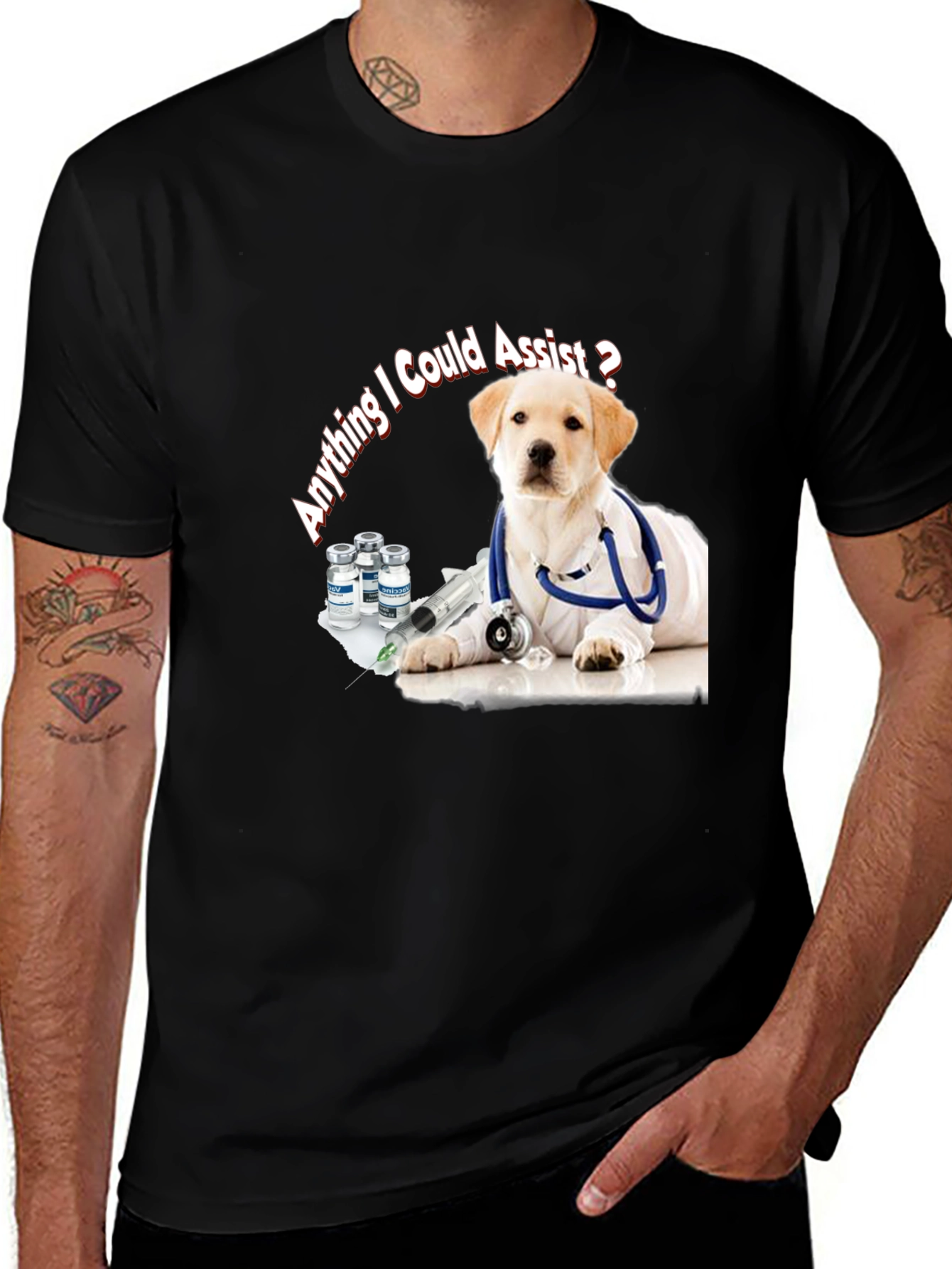 Vet Puppy Dog T-Shirt - Anything I Could Assist?