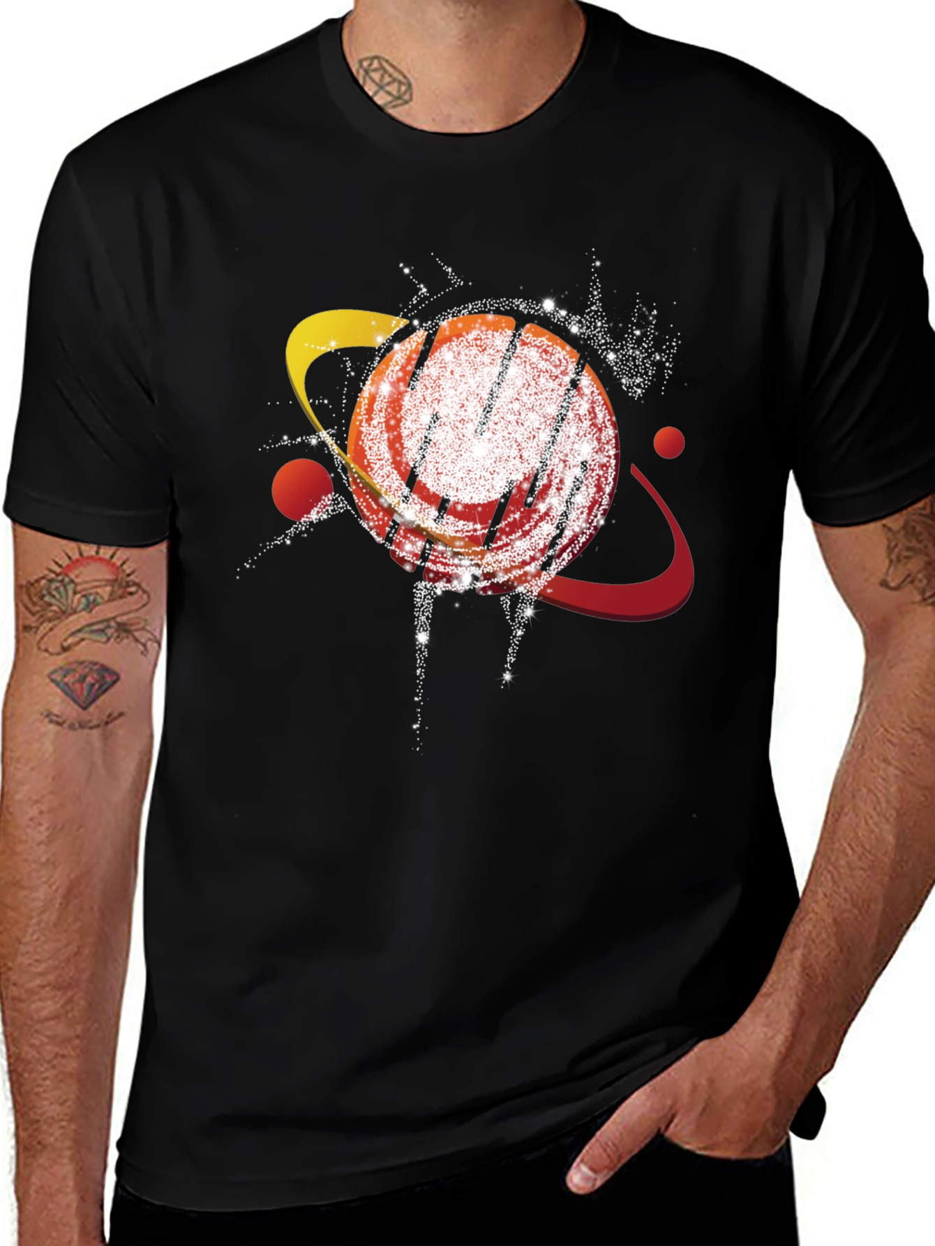 Variant 18 of Cosmic Planet Graphic Tee - Black