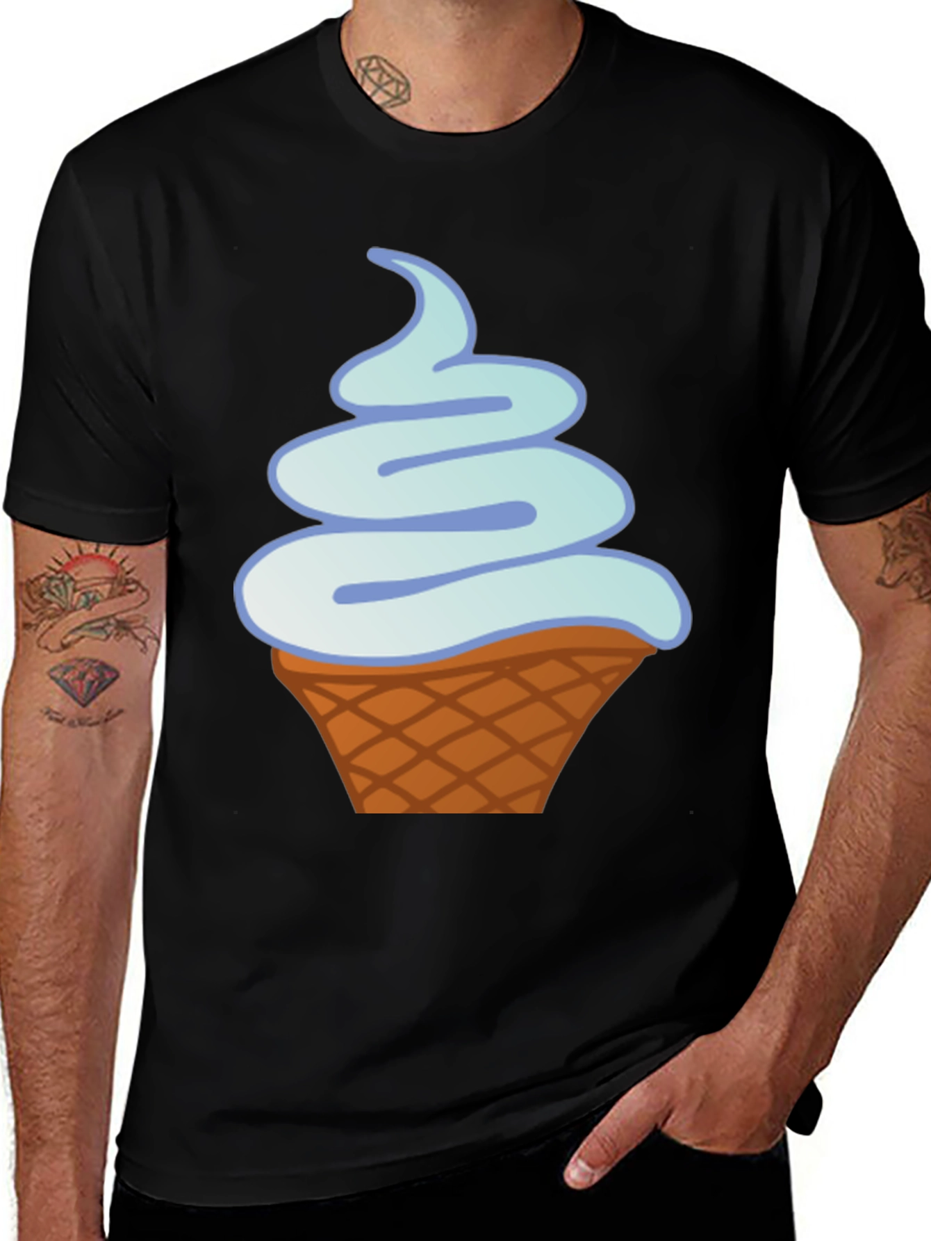 Variant 27 of Ice Cream Cone Graphic Tee - Soft Cotton Blend