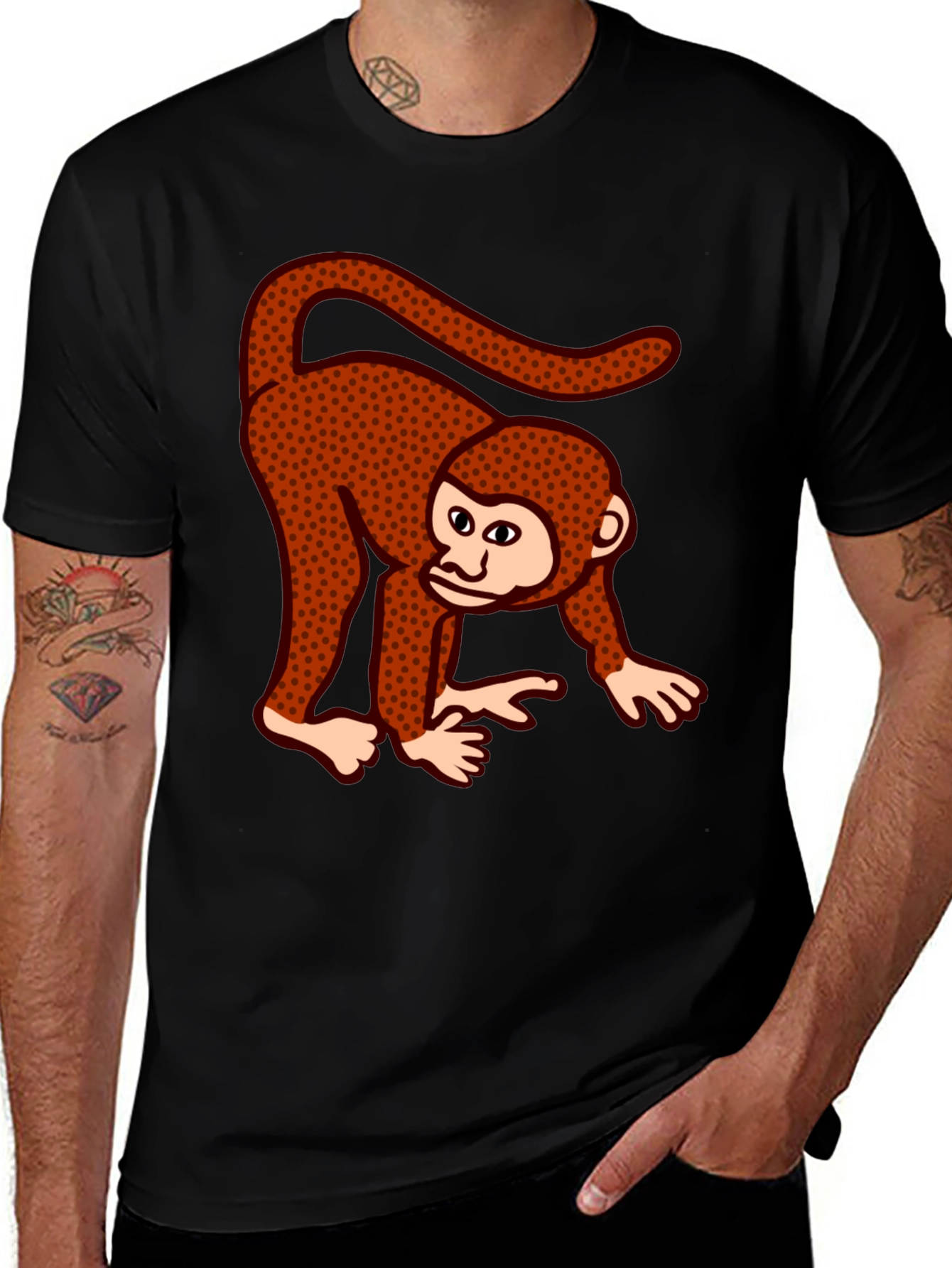 Variant 17 of Funky Monkey Graphic T-Shirt - Casual Black Tee