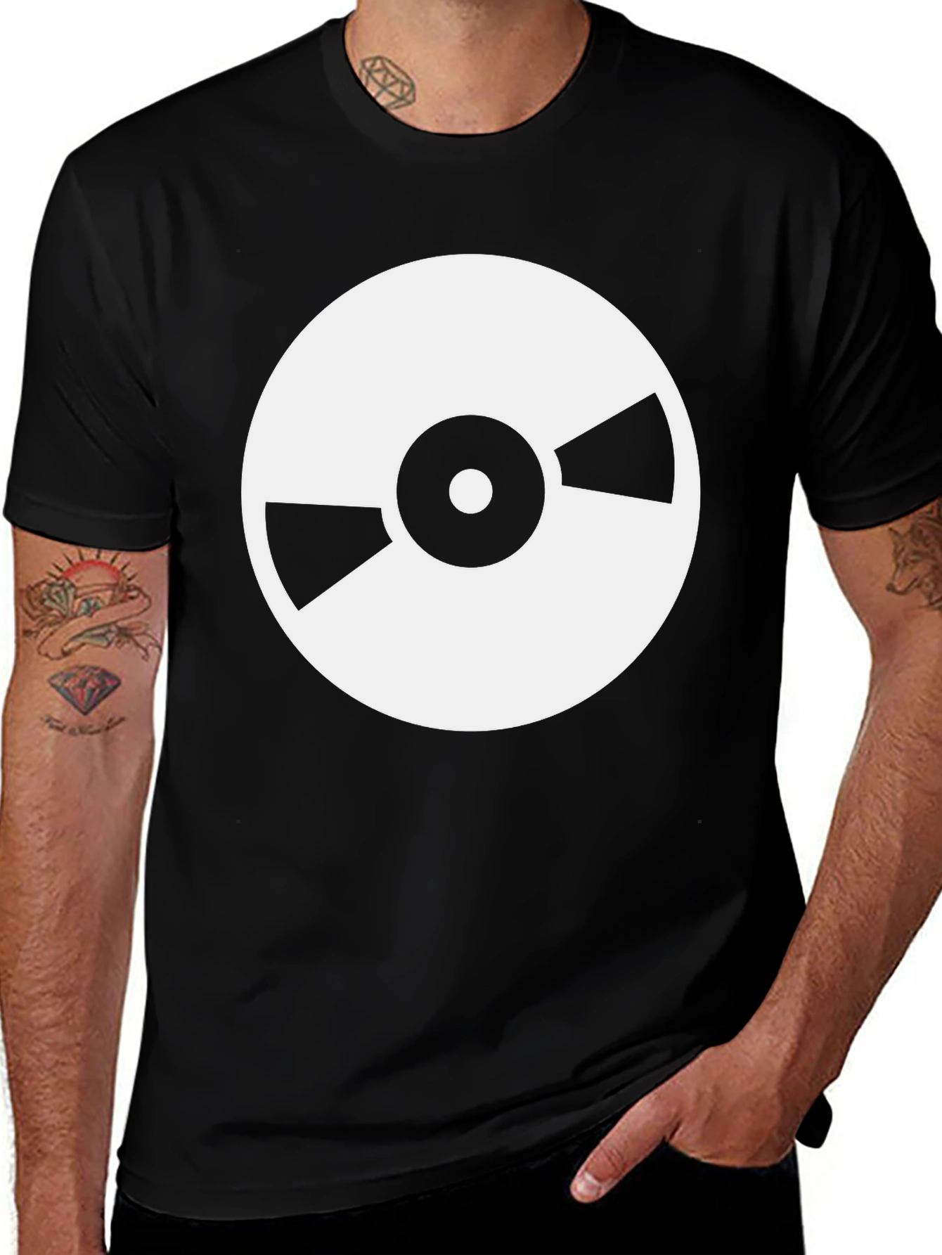 Variant 21 of Retro Disc Graphic Tee - Black