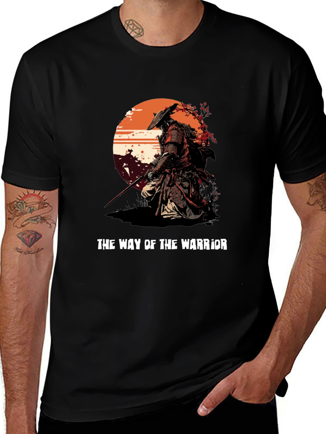 Variant 17 of The Way of the Warrior Black T-Shirt - Samurai Graphic Tee