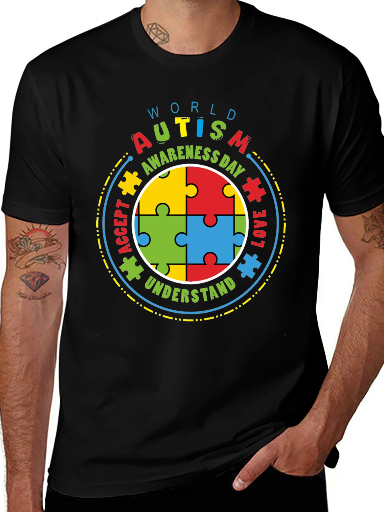 Autism Awareness T-Shirt - Puzzle Piece Design