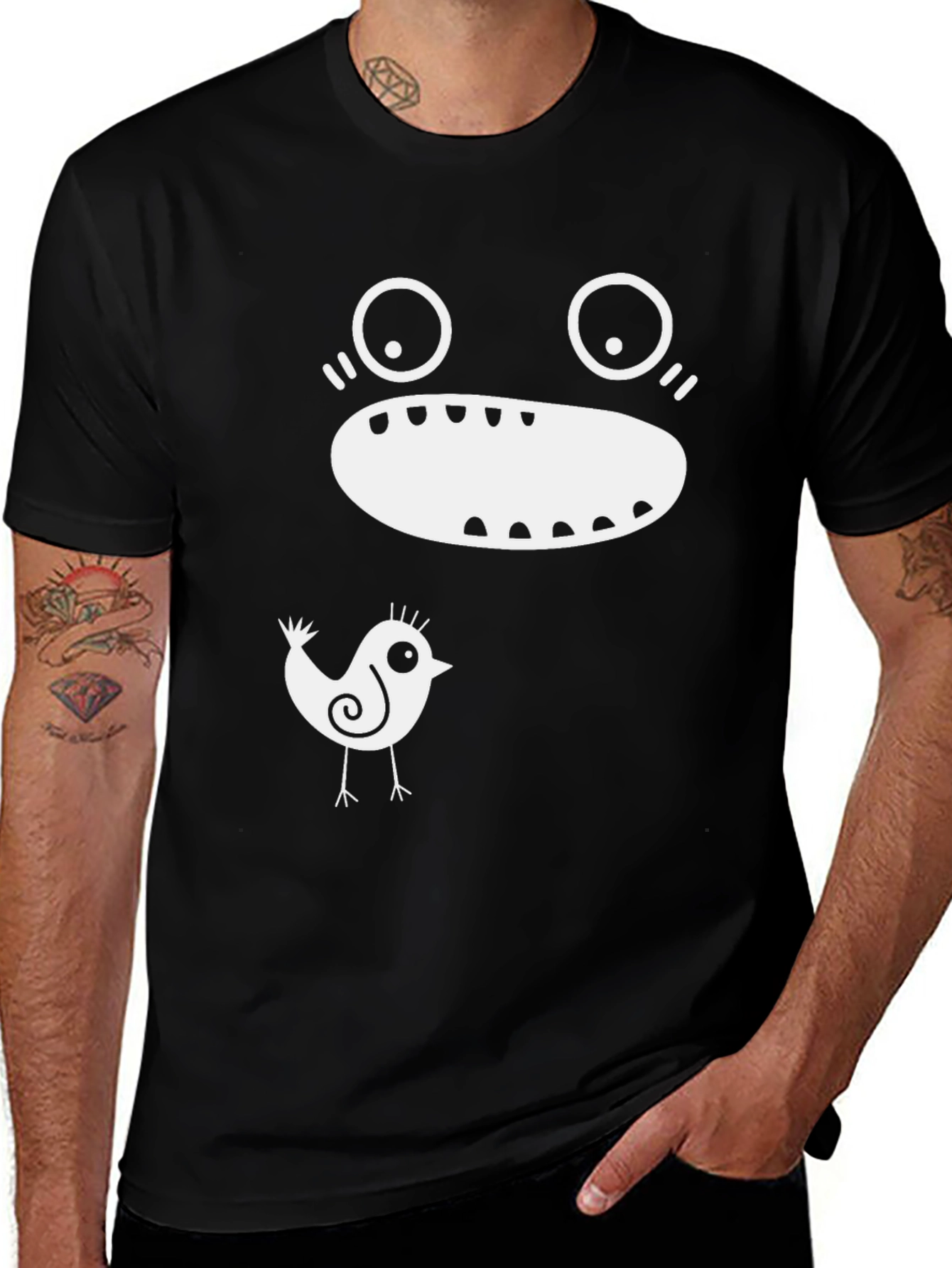Variant 5 of Funny Face Bird Graphic T-Shirt