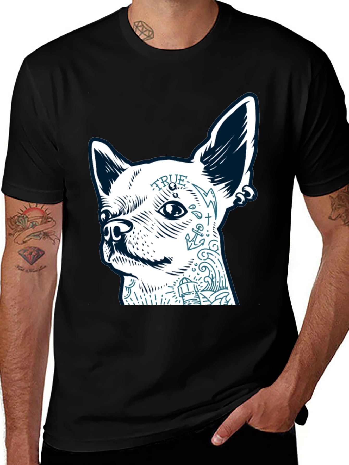 Chihuahua Tattooed Dog Graphic T-Shirt
