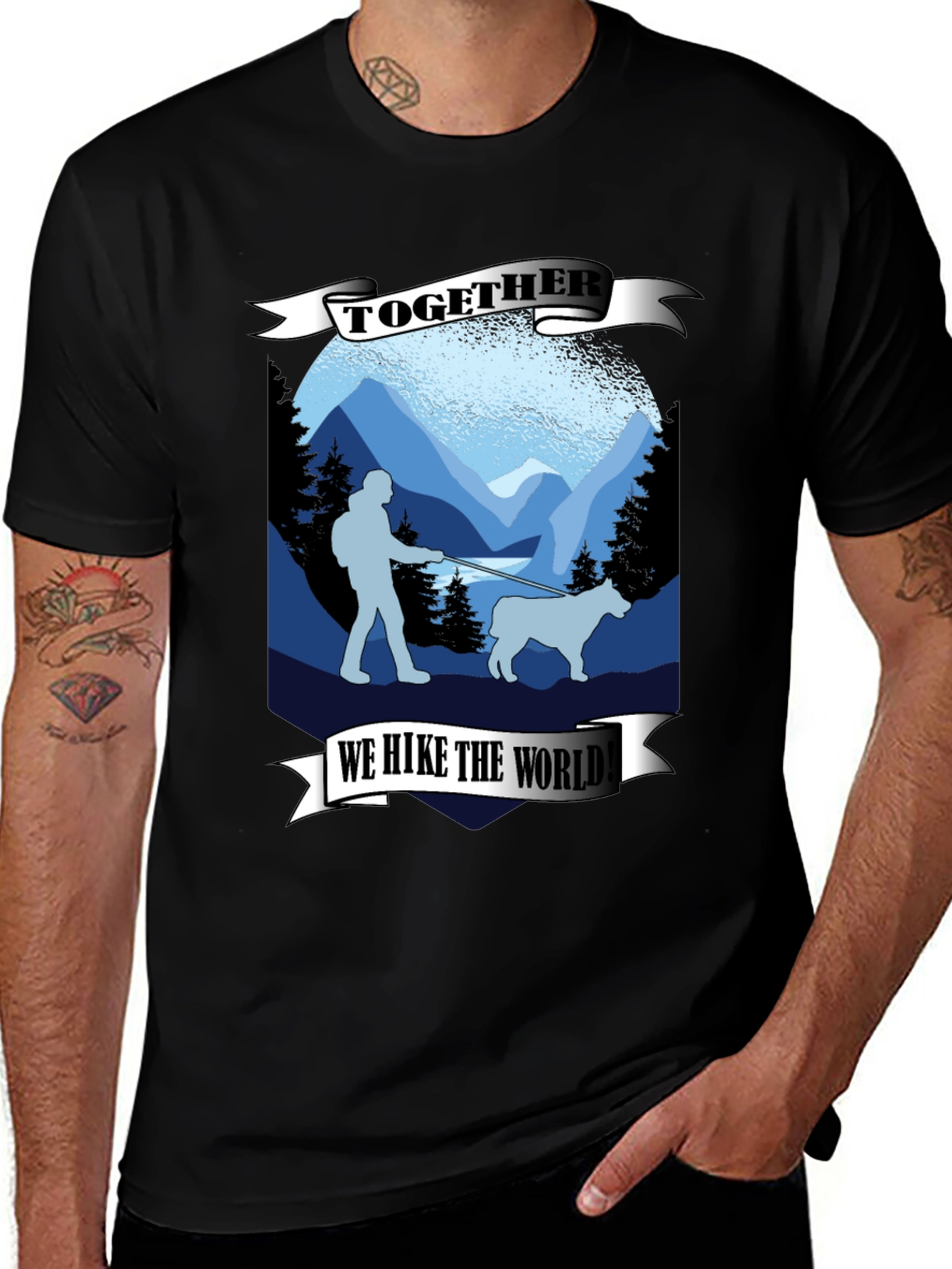 Variant 22 of Hiker & Dog T-Shirt: Together We Hike the World