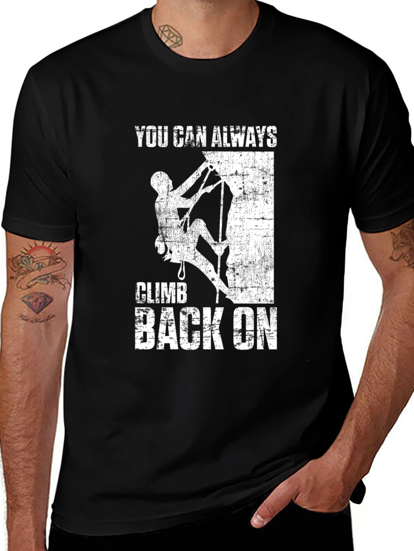 Variant 21 of Climb Back On Graphic T-Shirt - Motivational Tee