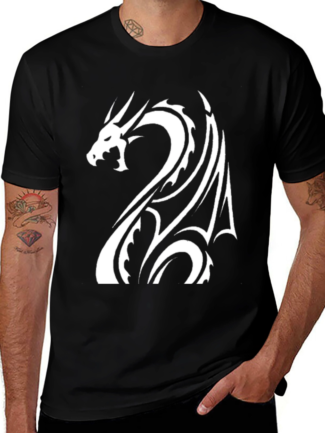 Variant 5 of Dragon Graphic Black T-Shirt