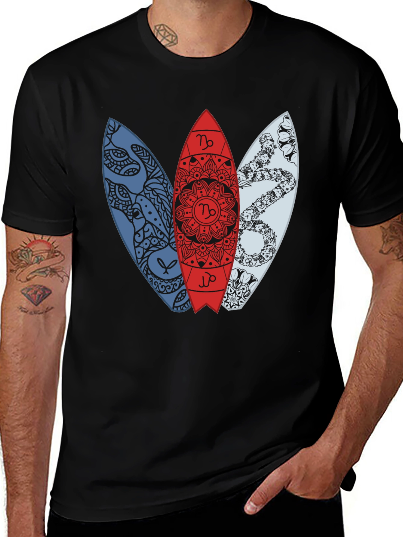 Variant 19 of Surfboard Zodiac T-Shirt - Capricorn Design