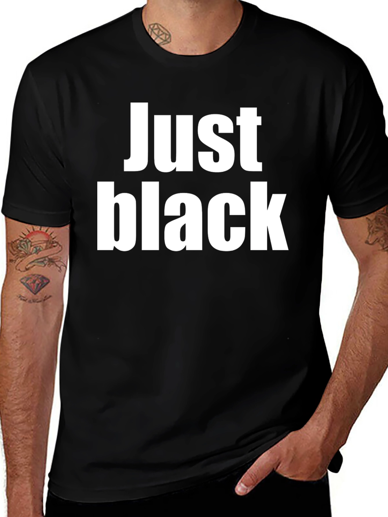 Variant 24 of Just Black Crew Neck Tee - Bold Statement T-Shirt