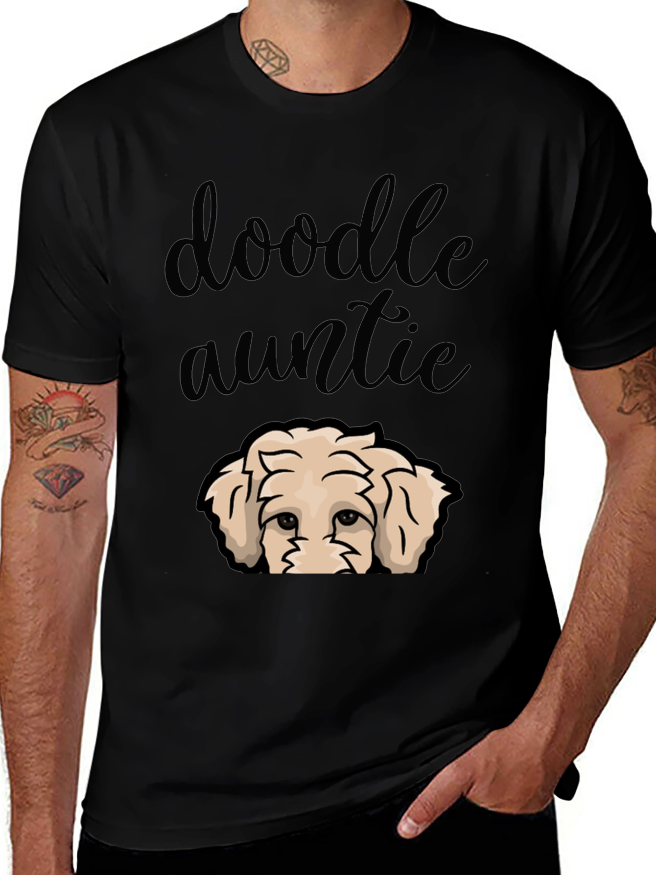 Variant 18 of Doodle Auntie T-Shirt - Cute Dog Lover Tee