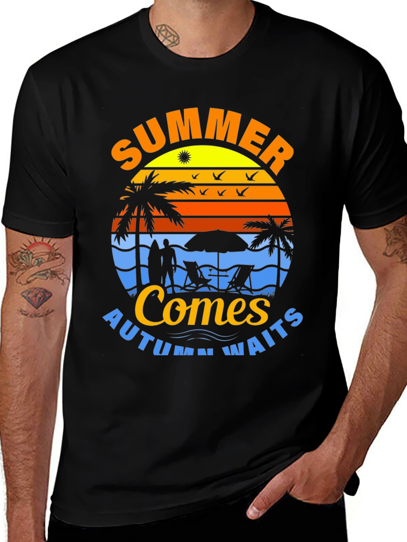 Variant 30 of Summer Comes T-Shirt - Beach Design